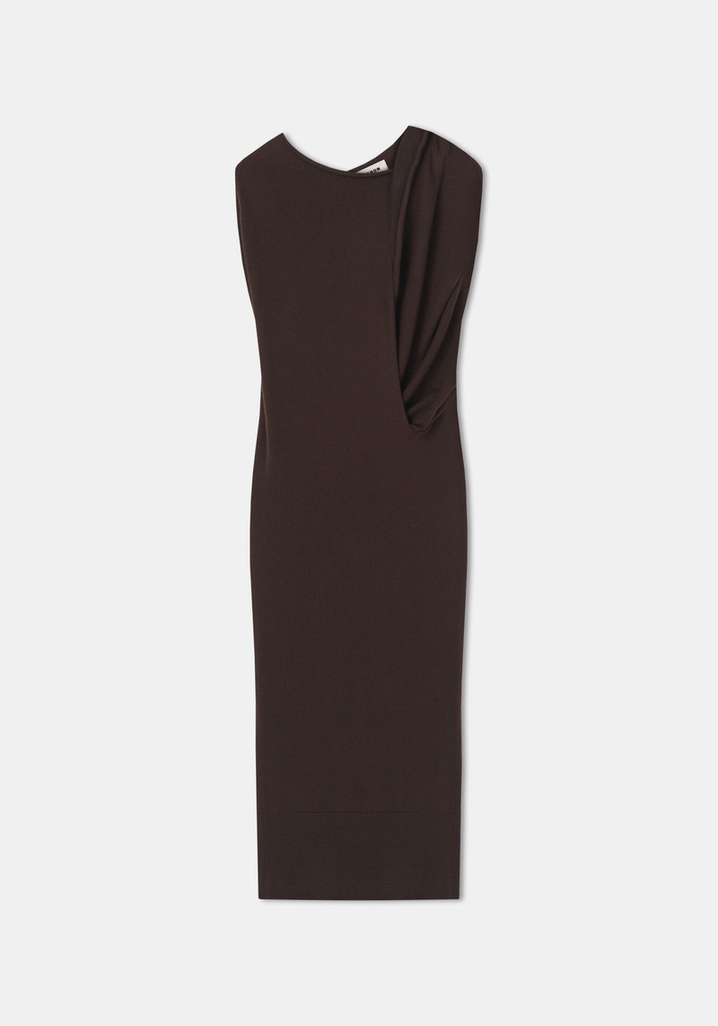 MARINA Draped merino-blend maxi dress 1
