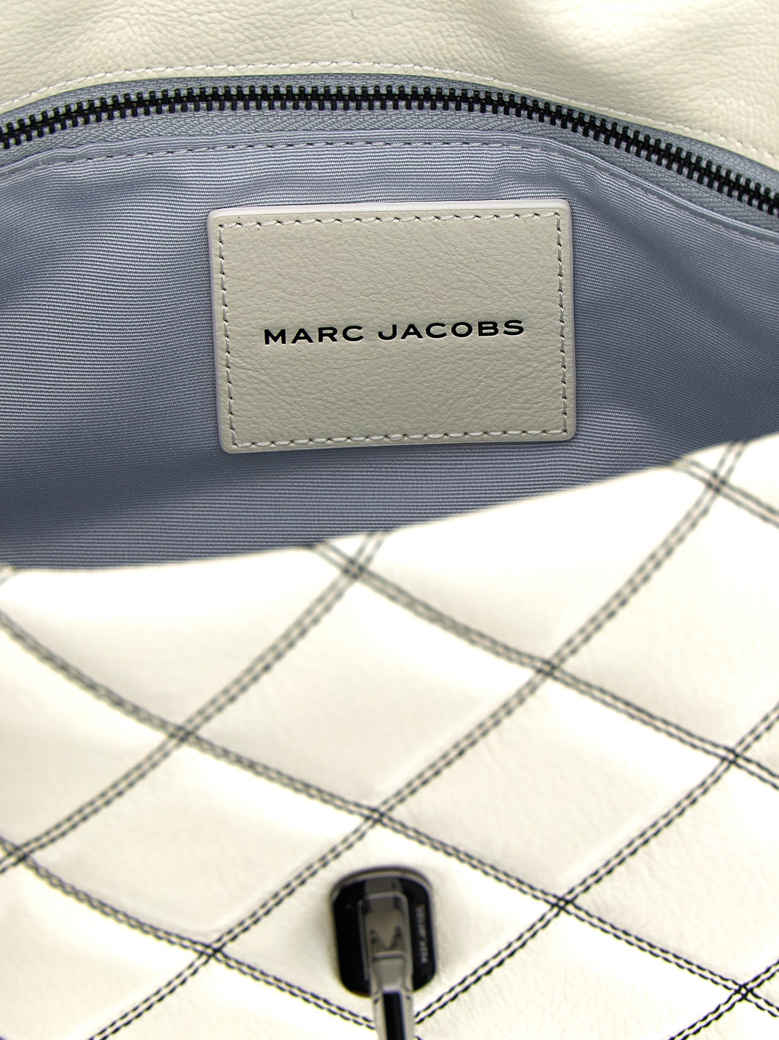 The Bi-Color Quilted Dual Shoulder Bags White/Black - 3