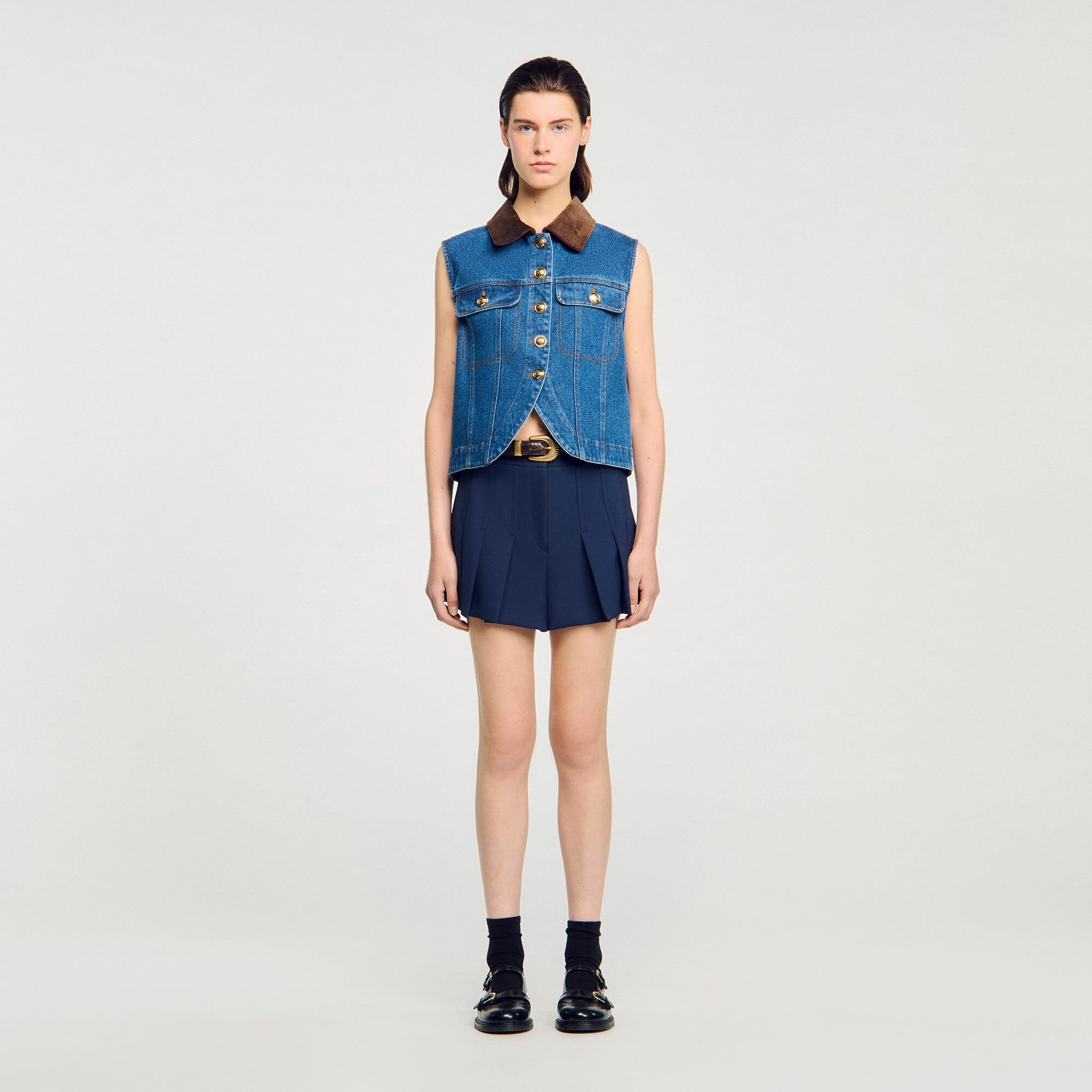 SLEEVELESS DENIM JACKET - 2