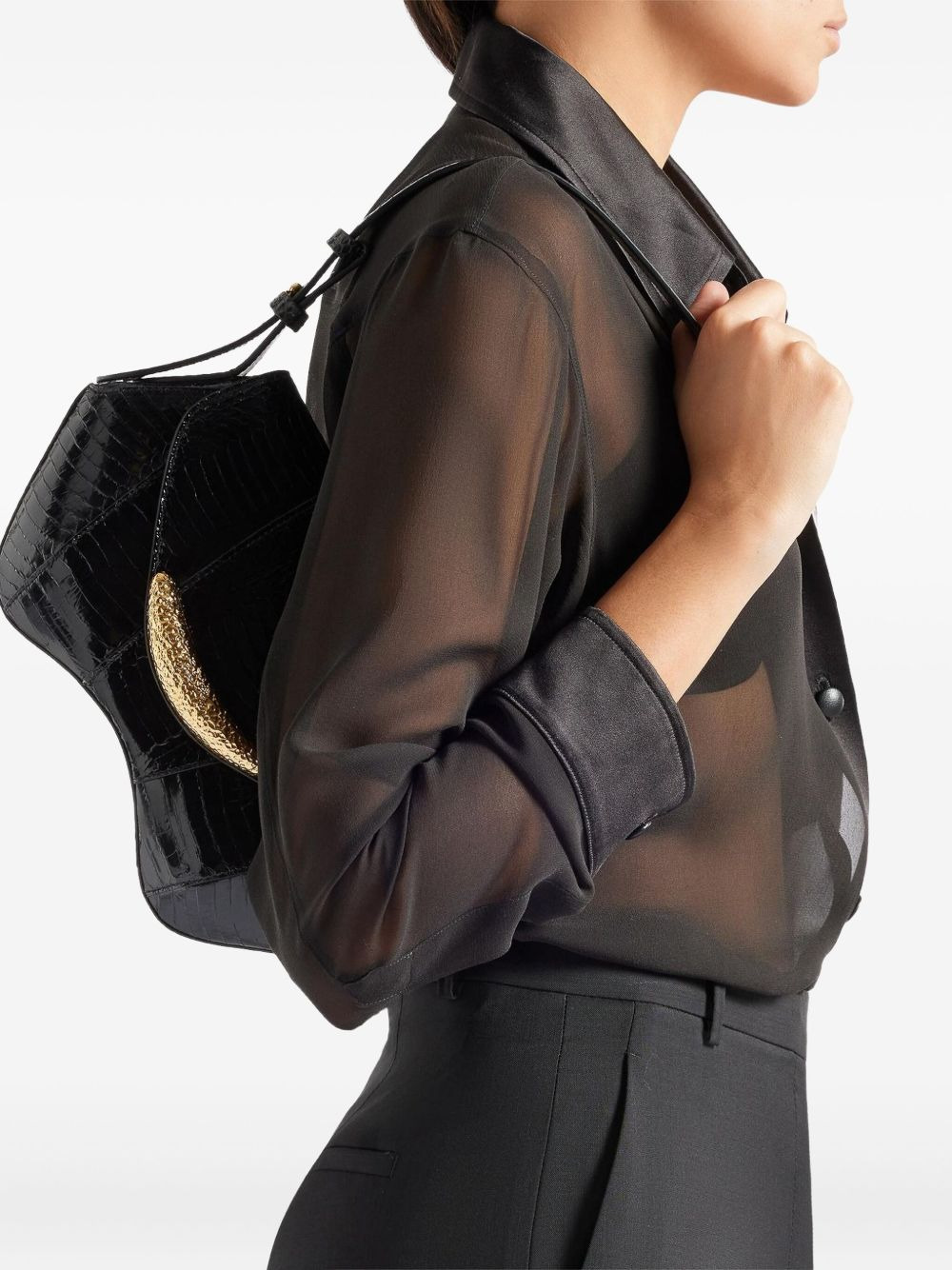 Gz Day and Night snakeskin curved shoulder bag - 2