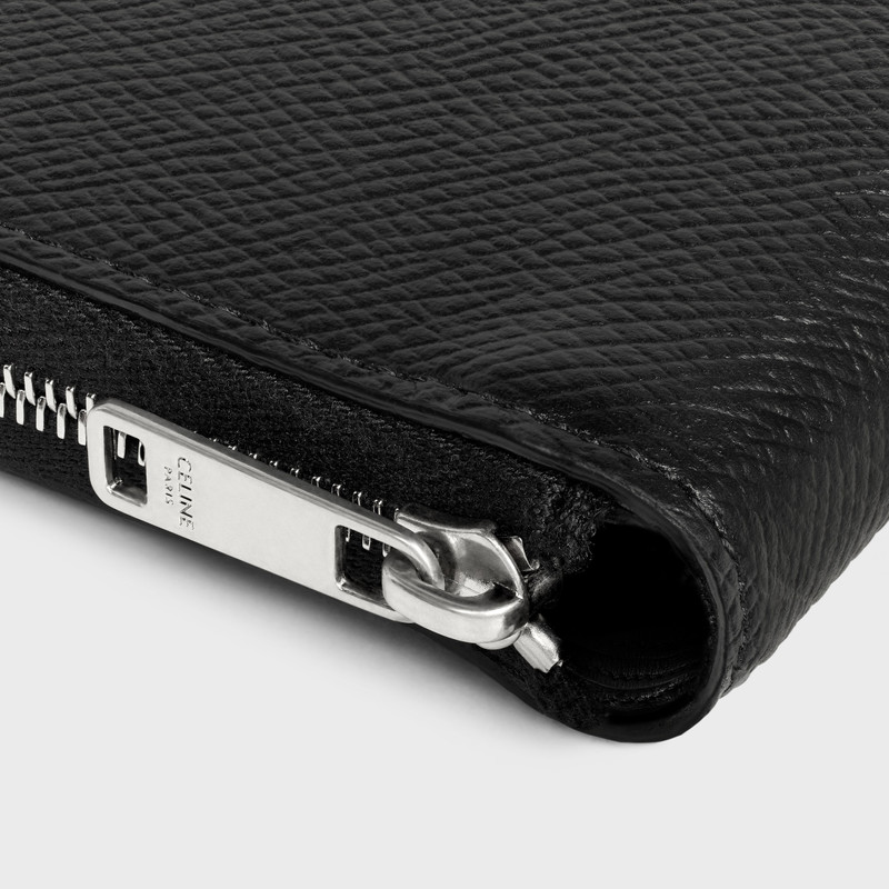 zipped bi-fold wallet with coin compartment IN grained calfskin 5