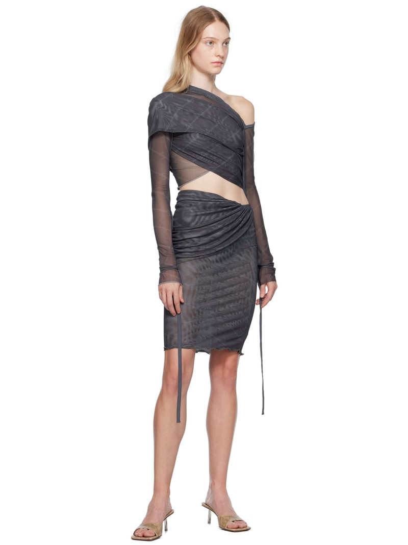 JADE CROPPER Gray Wrap Long Sleeve T-Shirt outlook