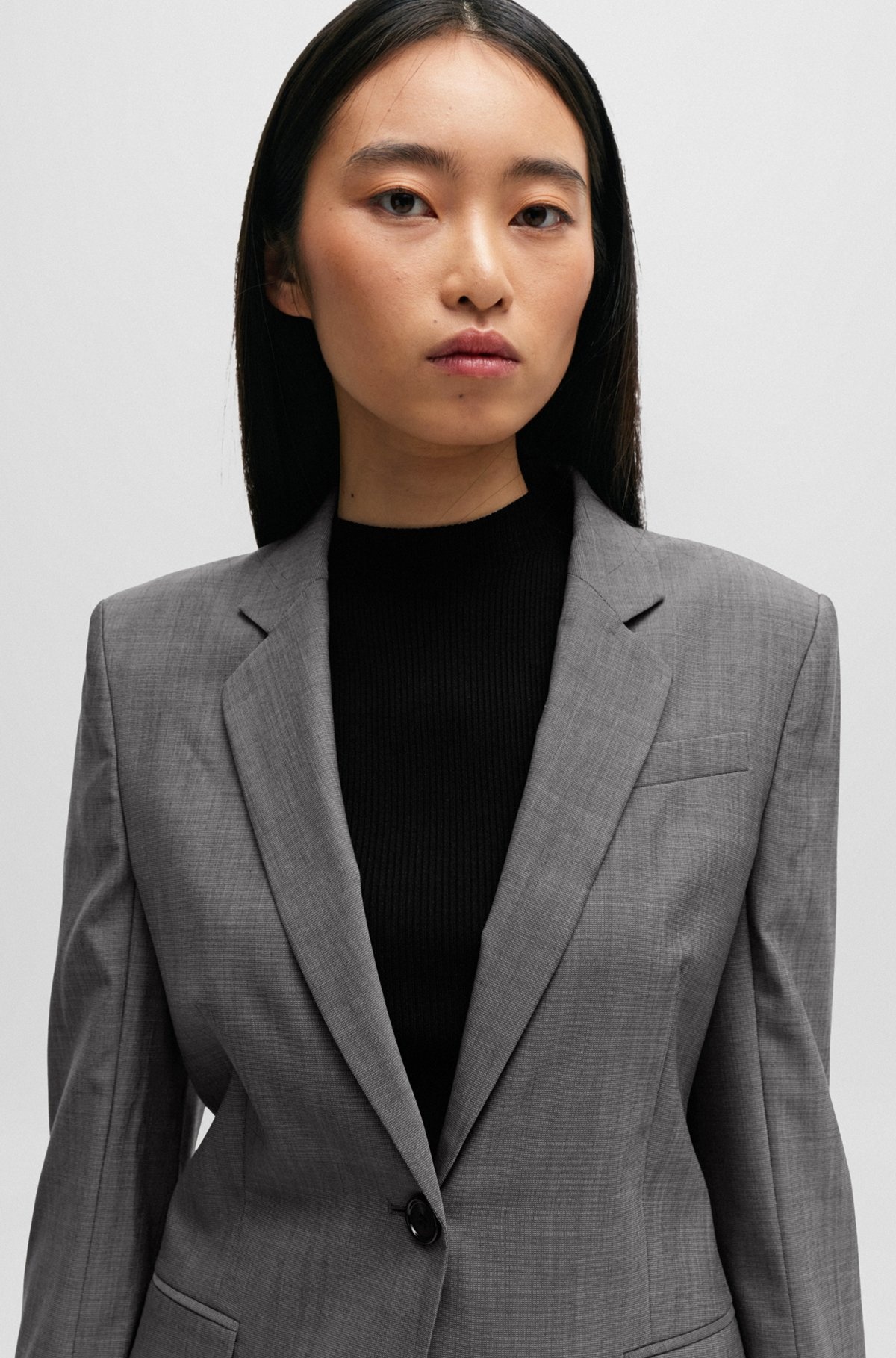 SLIM-FIT JACKET IN ITALIAN VIRGIN-WOOL SHARKSKIN - 5