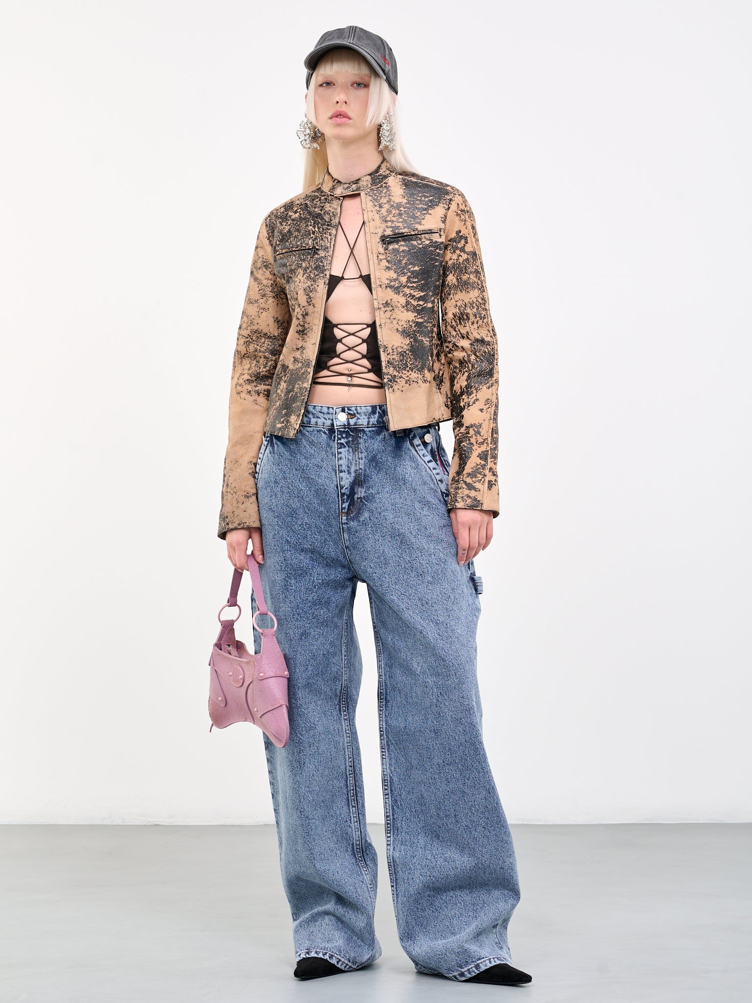 Faded Denim Wide Trousers - 6