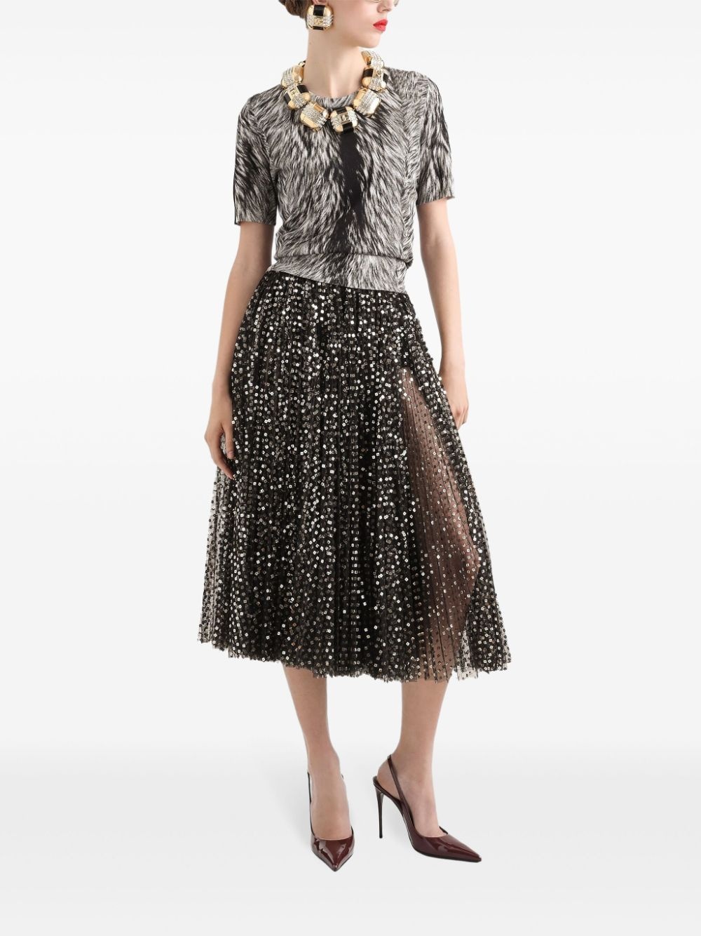sequin-embellished skirt - 2