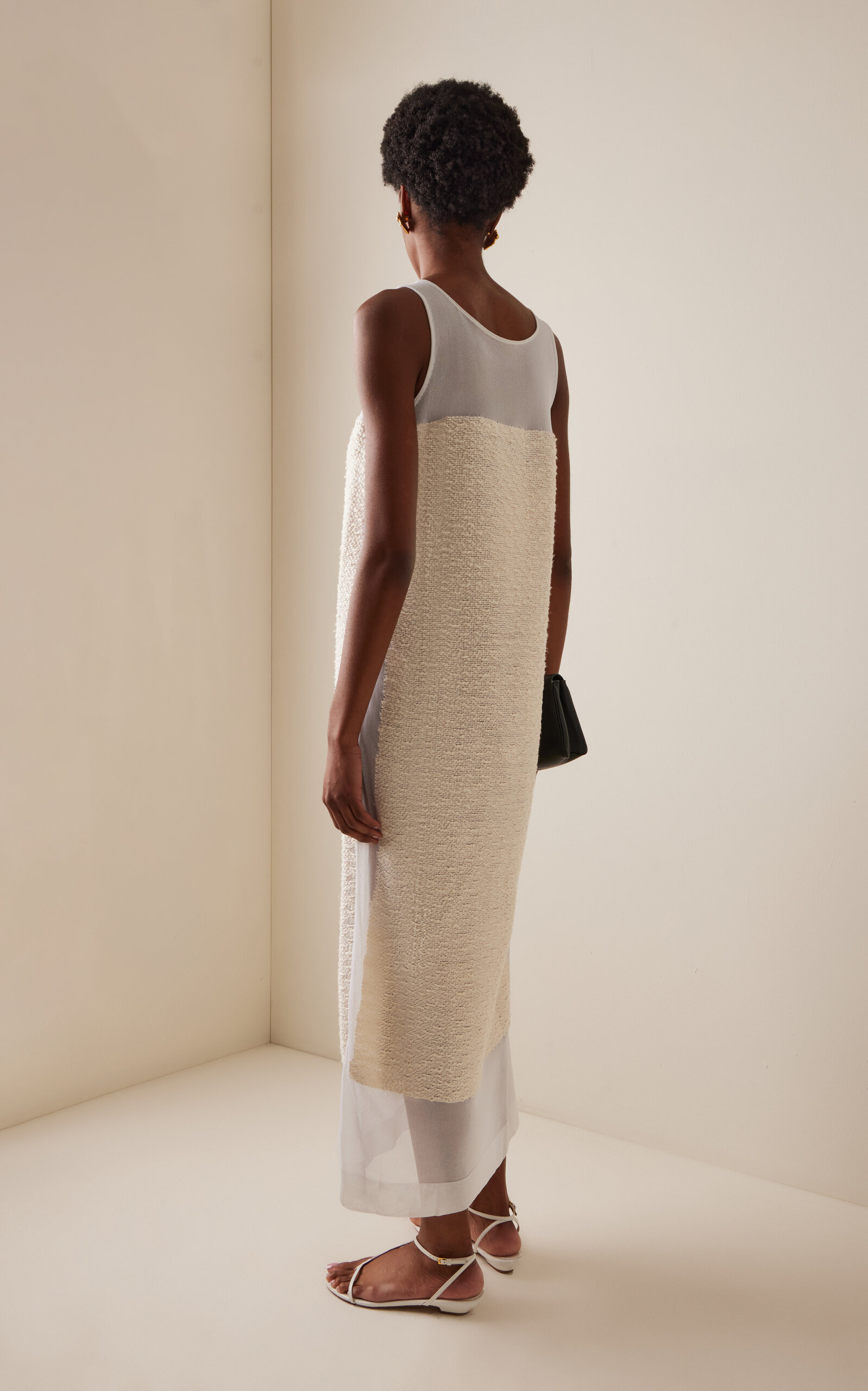 Miriele Bouclé-Inlaid Knit Maxi Dress ivory - 4