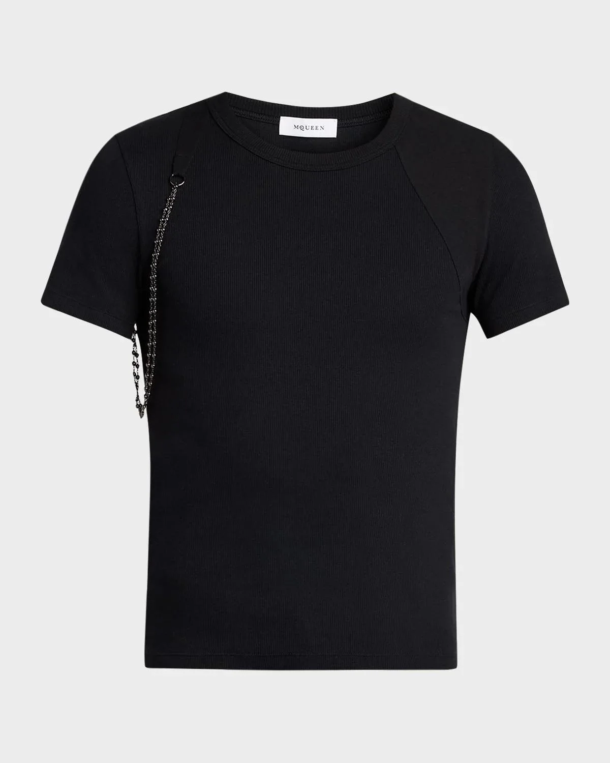 Men's Beaded Harness Micro-Rib Cotton Crewneck T-Shirt - 1