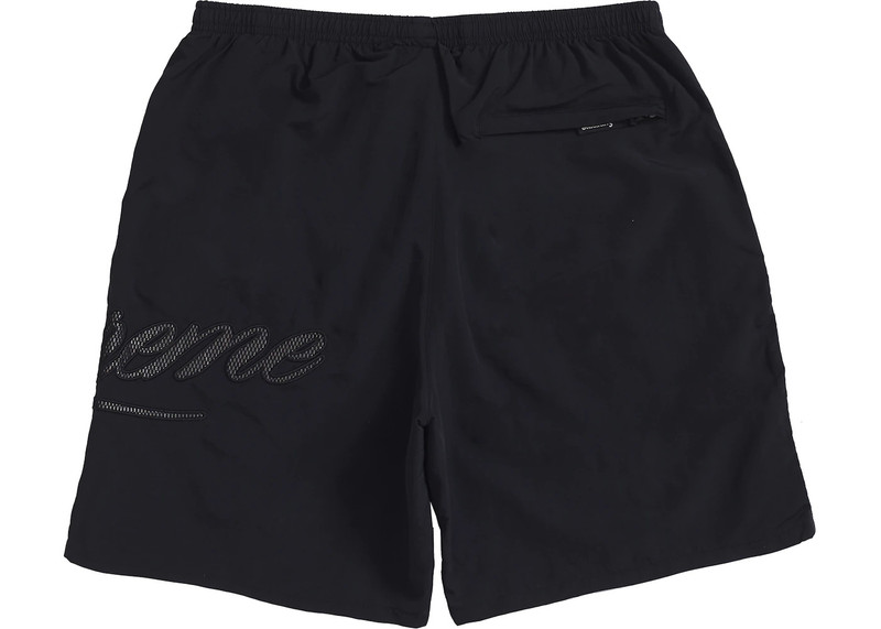Supreme Supreme Mesh Script Water Short Black outlook