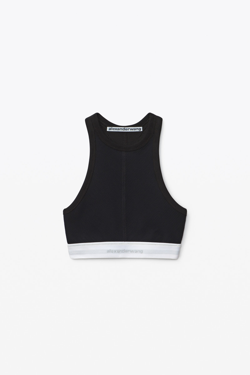 LOGO ELASTIC BRA TOP IN STRETCH KNIT 1