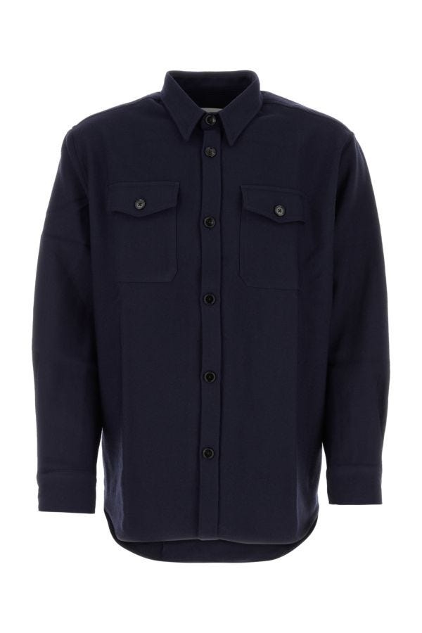 Ami Man Blue Wool Oversize Shirt - 1