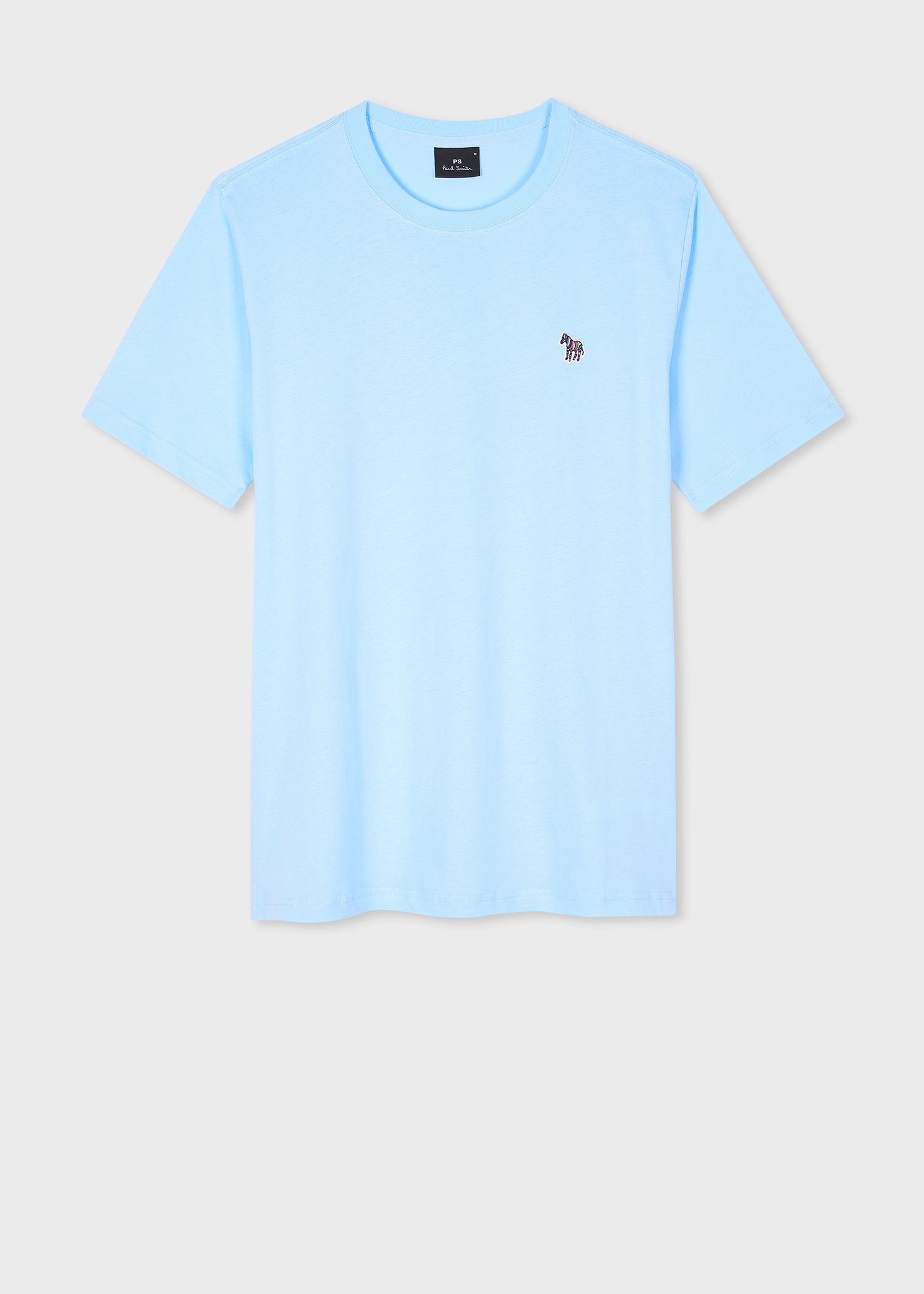 Pale Blue Organic Cotton Zebra Logo T-Shirt - 1