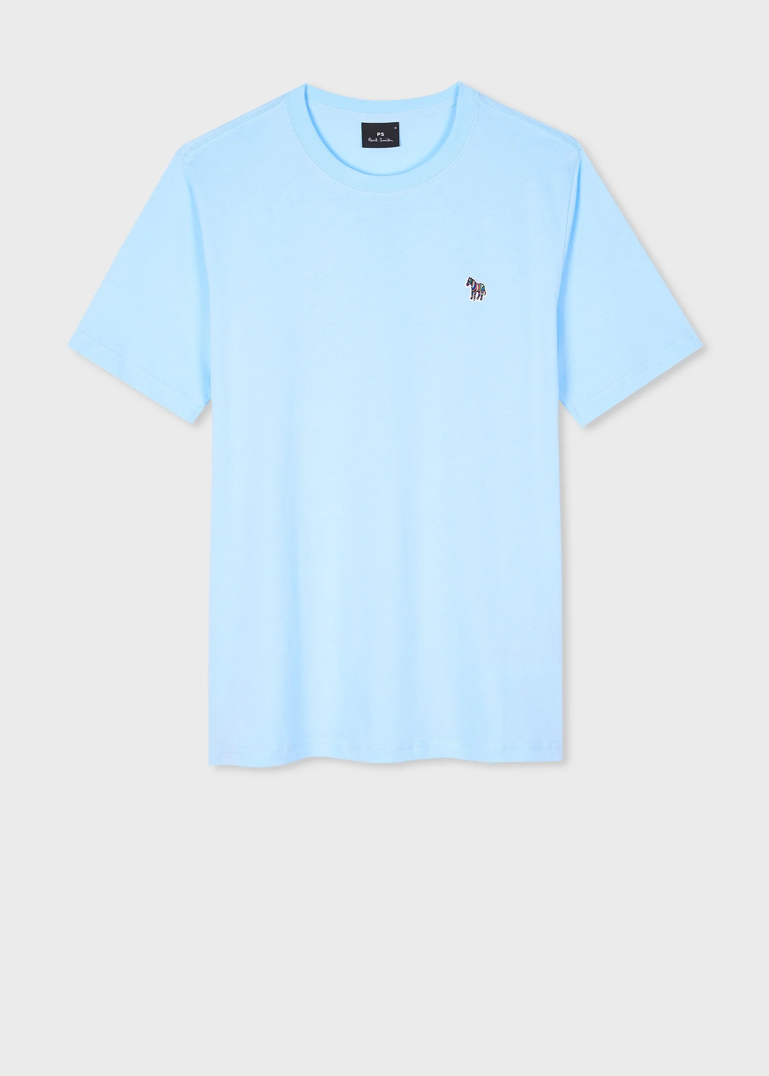 Pale Blue Organic Cotton Zebra Logo T-Shirt - 1