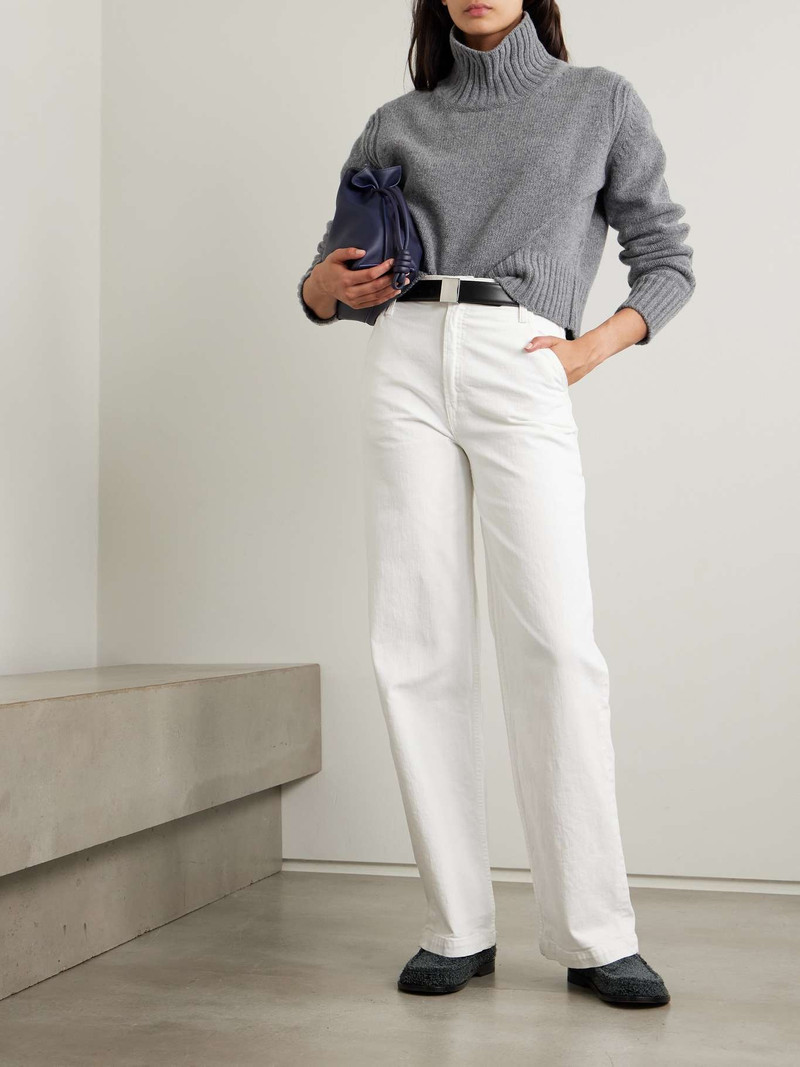 &DAUGHTER Fintra cropped wool turtleneck sweater Gray outlook