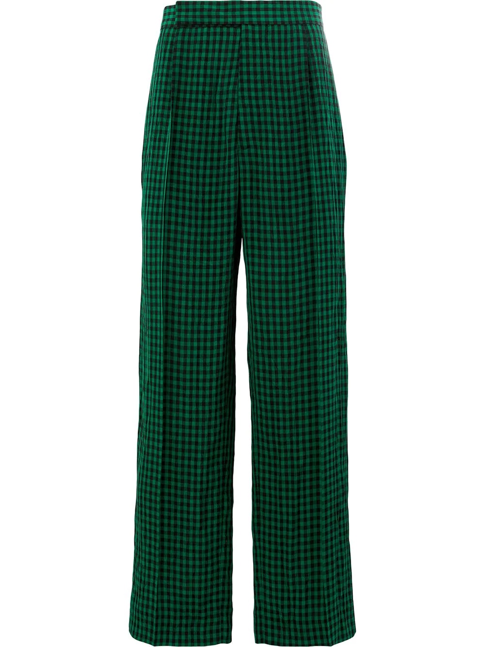 straight check trousers - 1