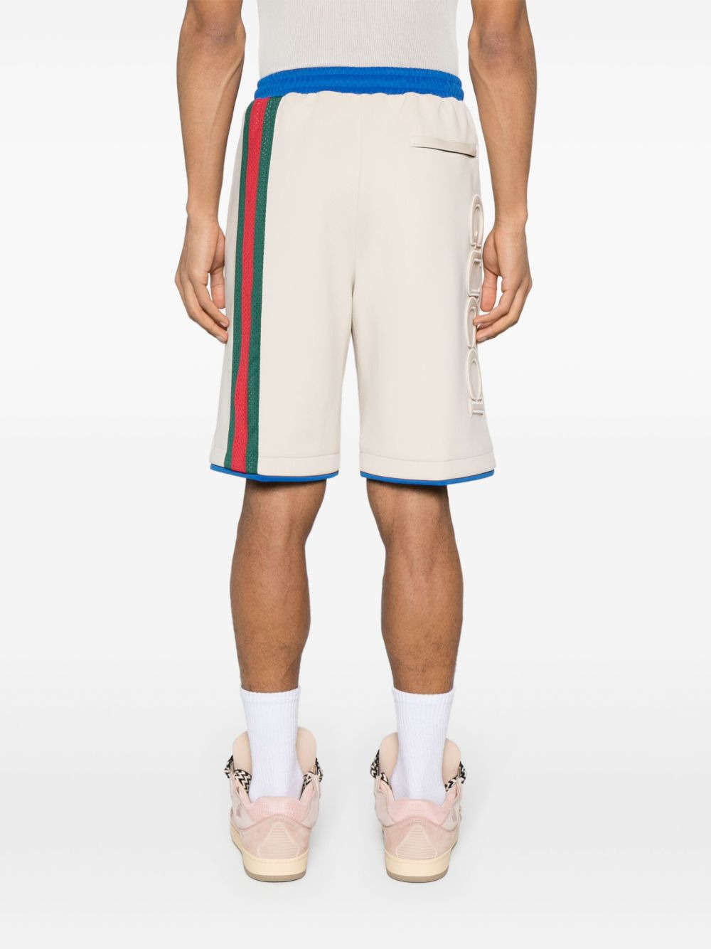 logo-appliqué colour-block track shorts - 4