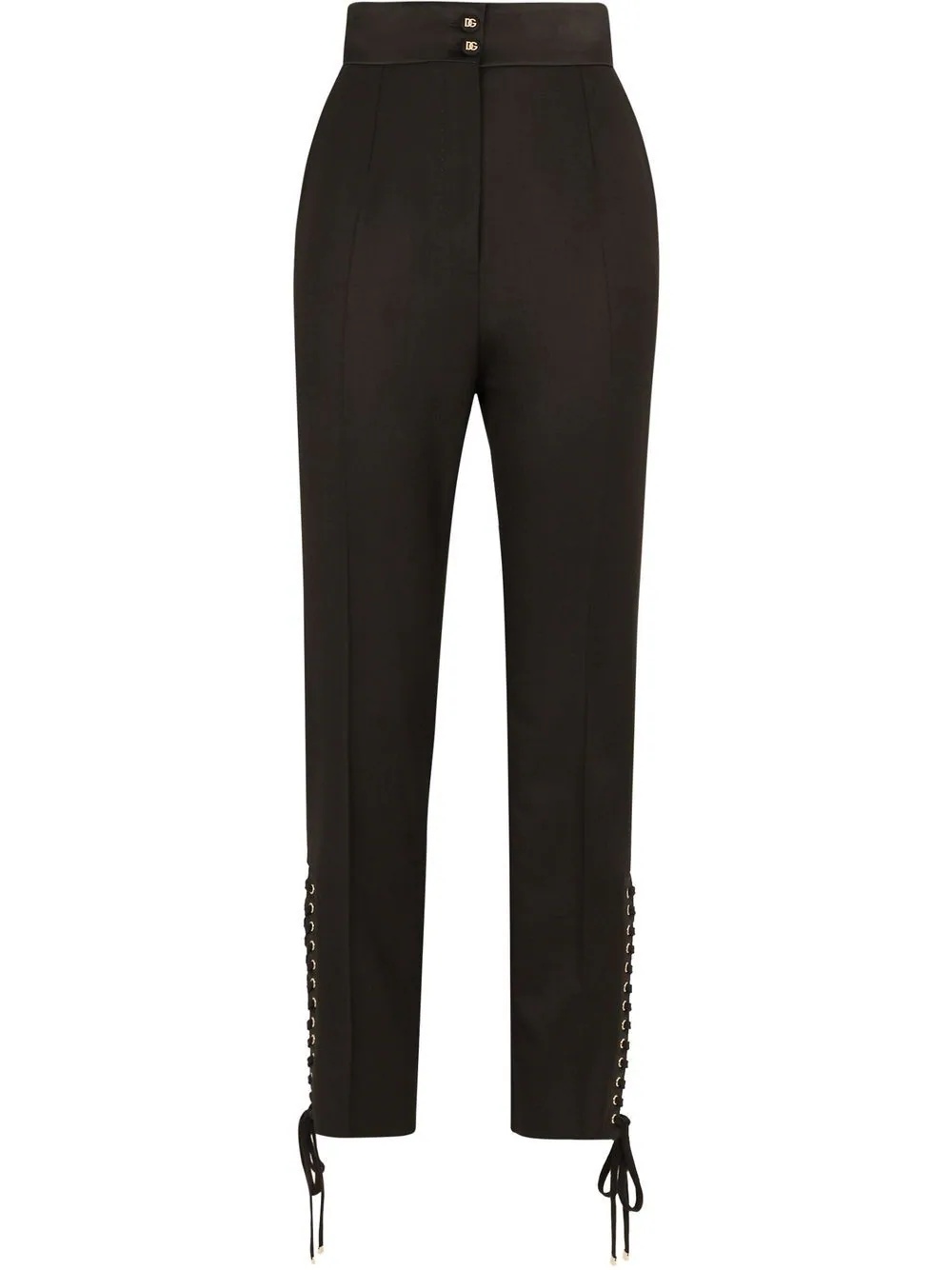 lace-up high-waist trousers - 1