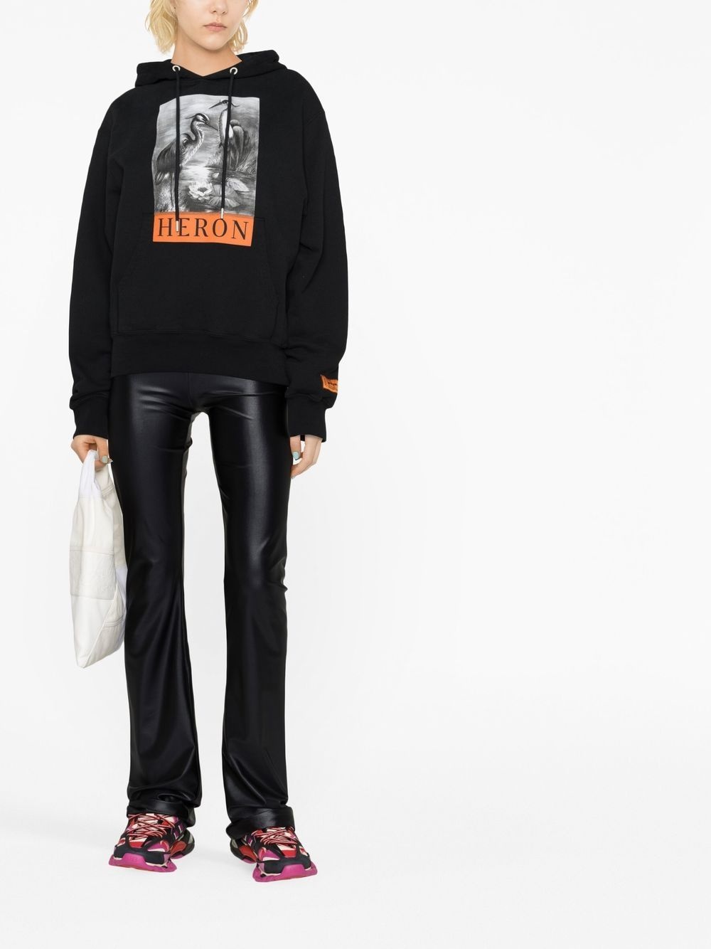 photograph-print drawstring hoodie - 2