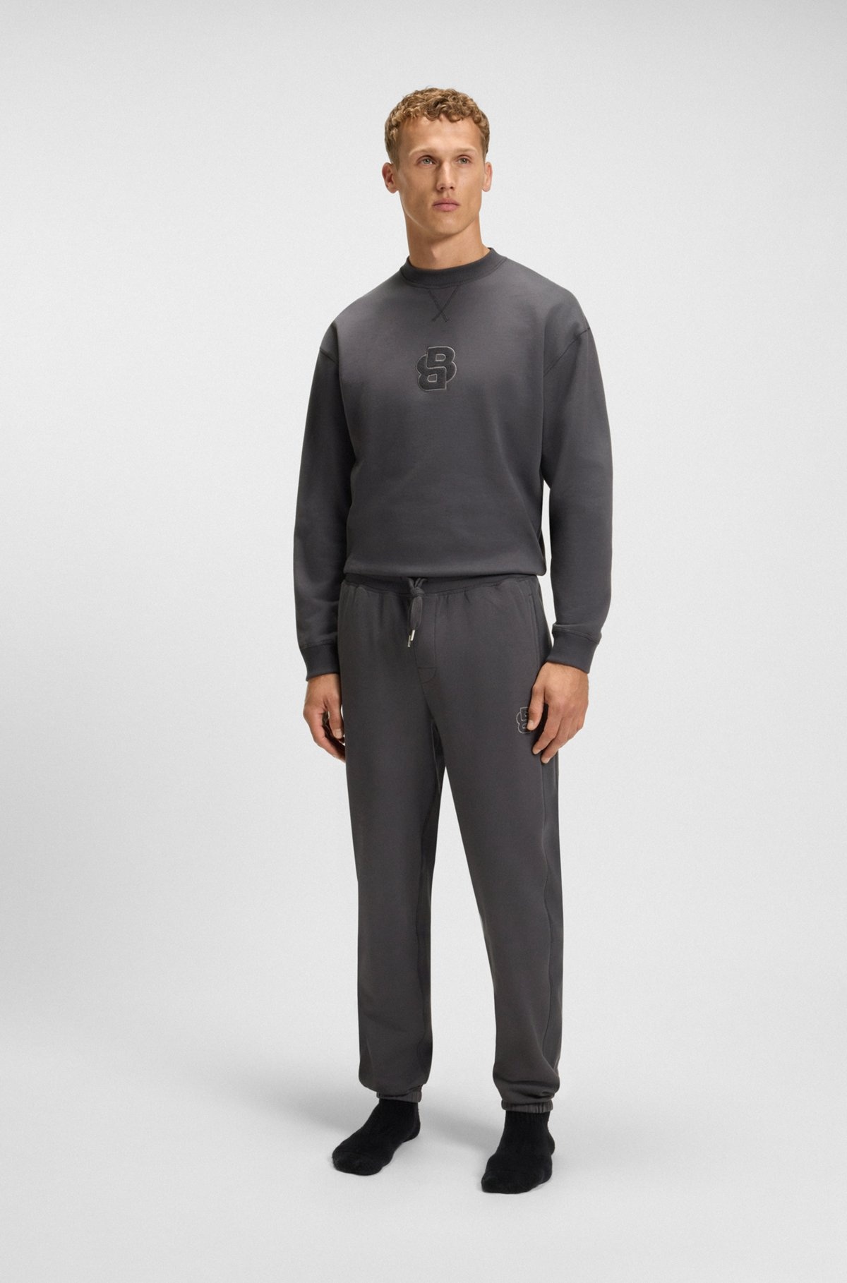 COTTON-TERRY TRACKSUIT BOTTOMS WITH DOUBLE B MONOGRAM - 3