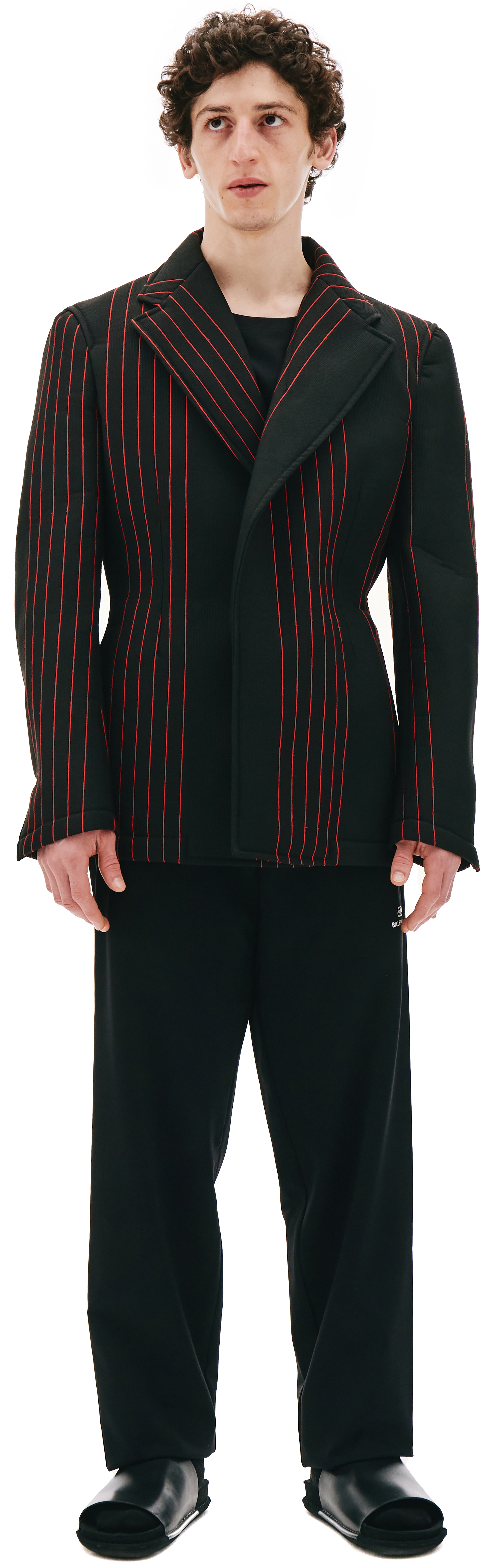 BLACK JACKET WITH RED STRIPES - 1