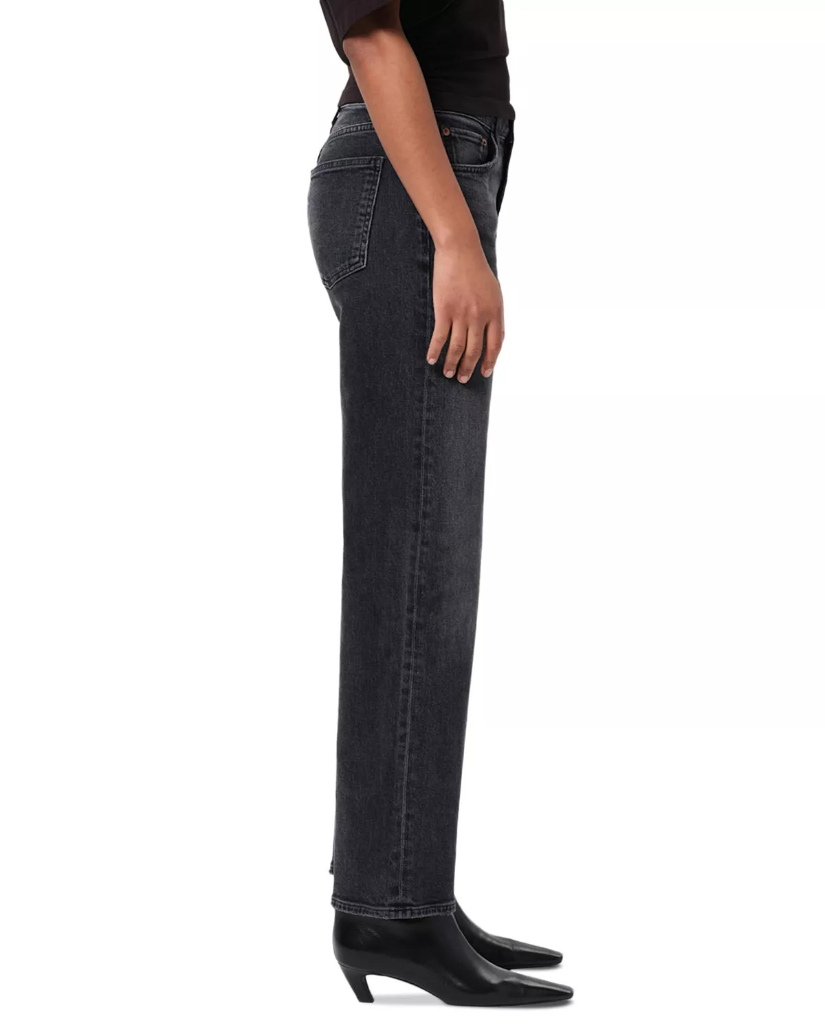 Harper Mid Rise Relaxed Straight Jeans in Radius - 4