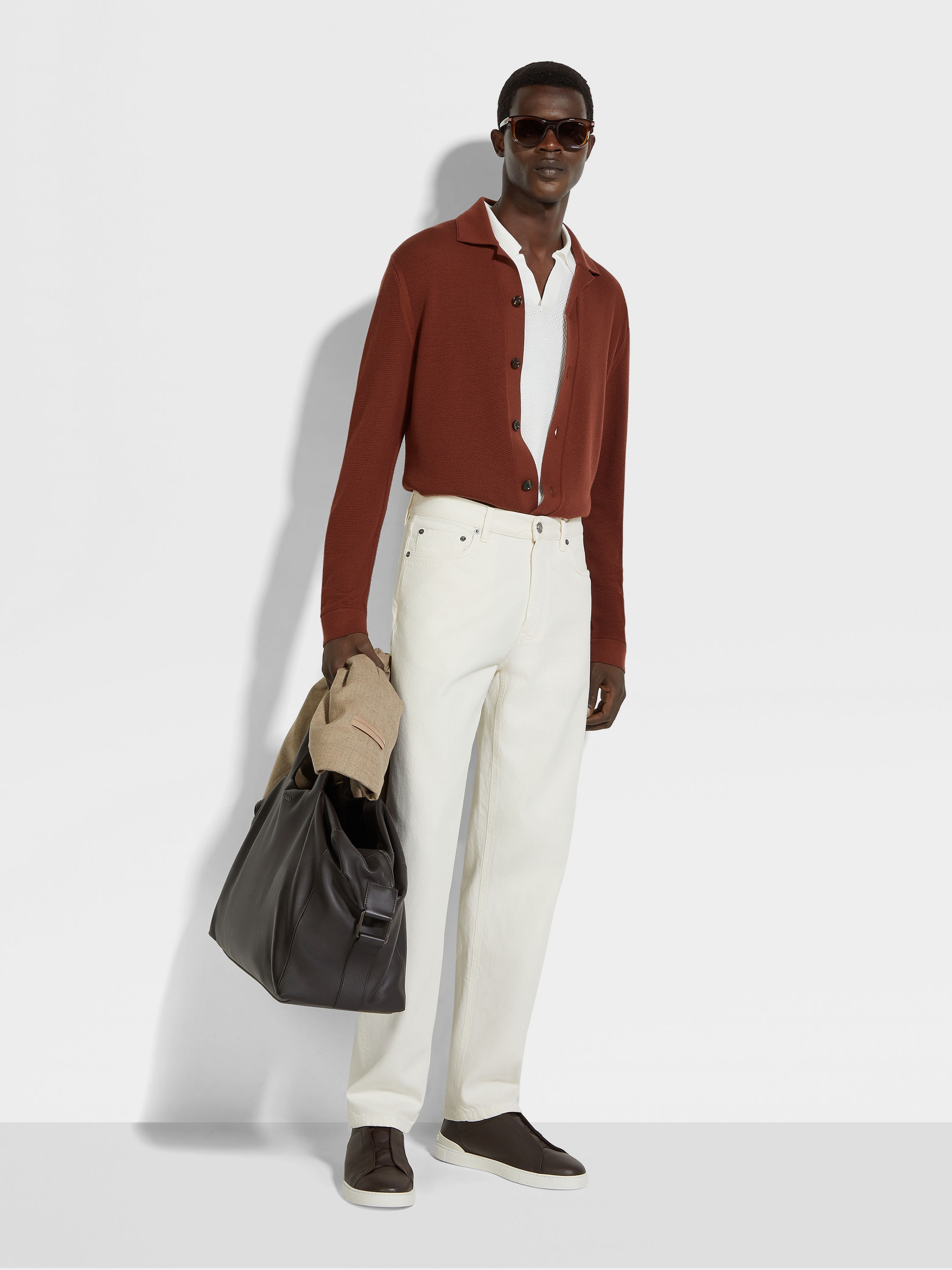 BRICK RED WOOL SHIRT - 3