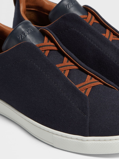 ZEGNA NAVY BLUE #USETHEEXISTING™ WOOL TRIPLE STITCH™ SNEAKERS outlook