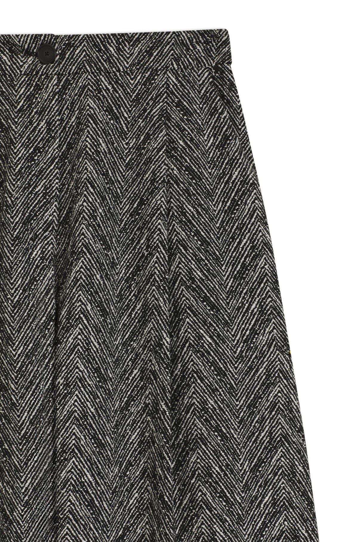 REGULAR-FIT WIDE-LEG TROUSERS IN HERRINGBONE TWEED - 6