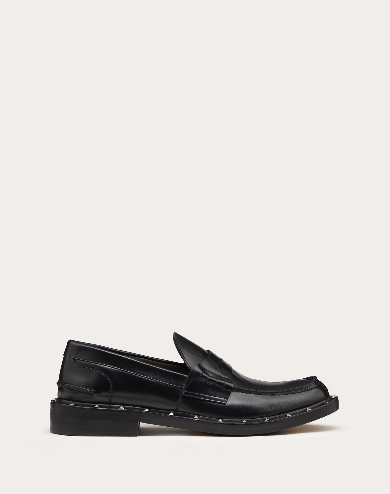 SEMI-GLOSS CALFSKIN STUDDED MOCCASIN - 1