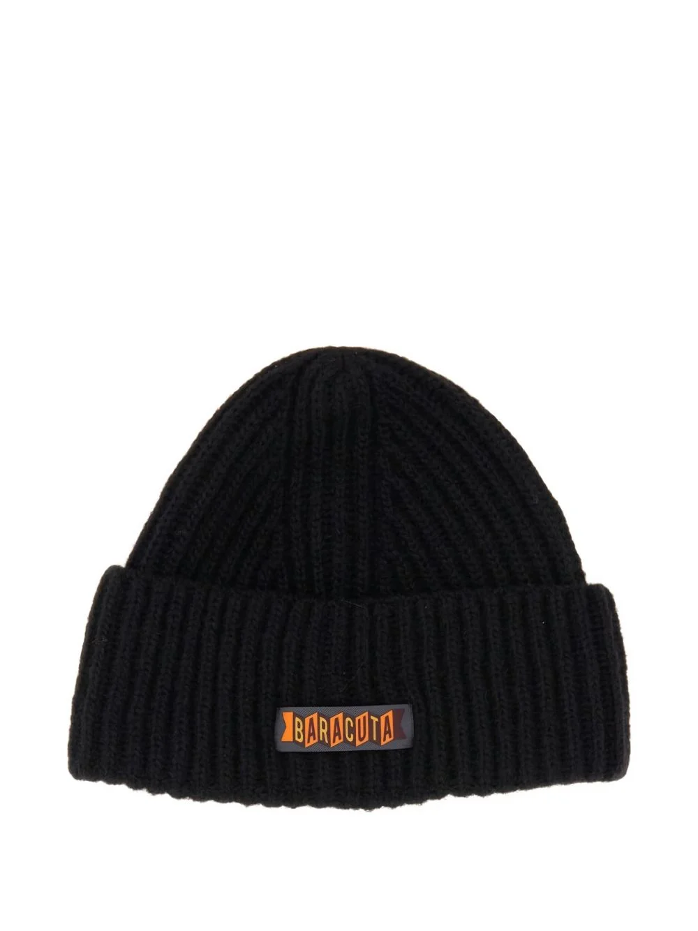 logo-patch ribbed beanie hat - 1