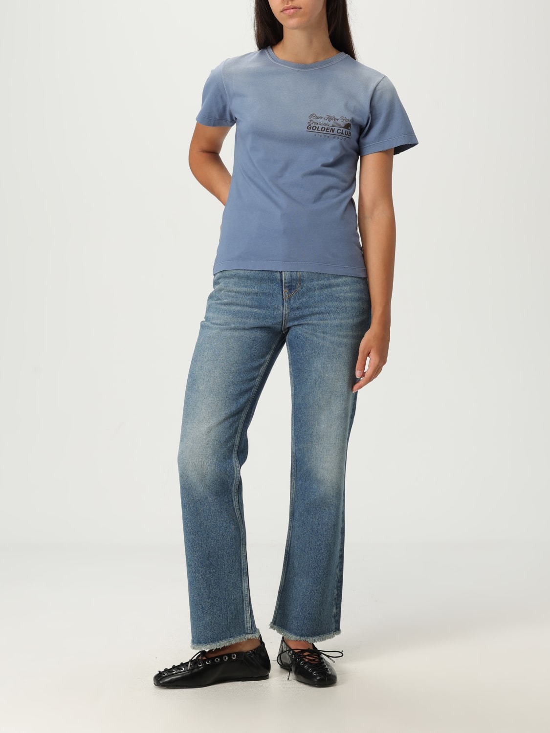 Golden Goose cropped jeans in washed denim - 2