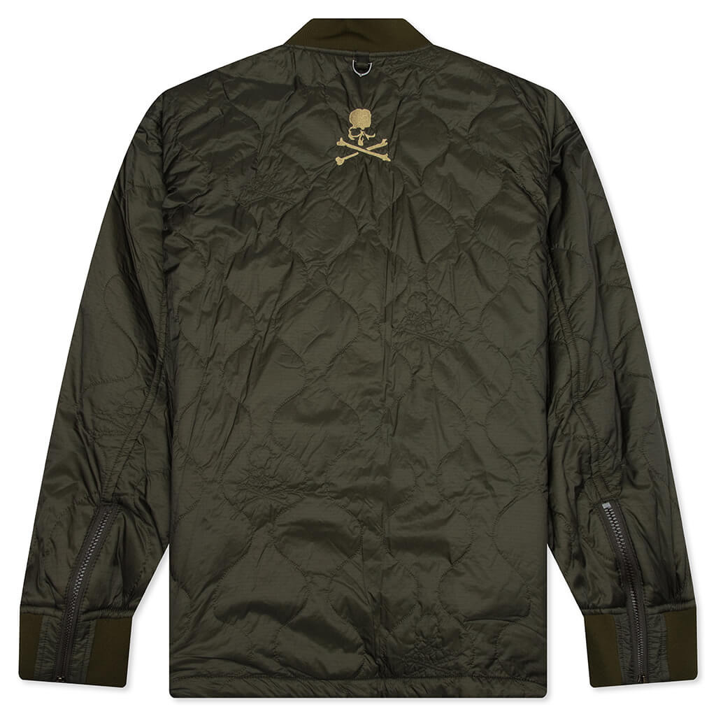 QUILTED NYLON JACKET - OLIVE - 2