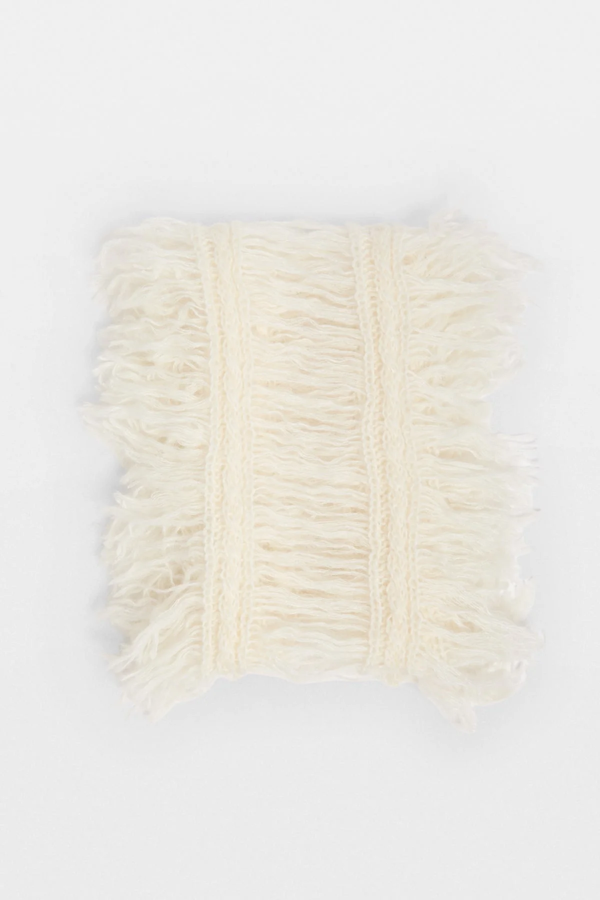 Drina Cable Knit Ladder Stitch Fringed Scarf - 1