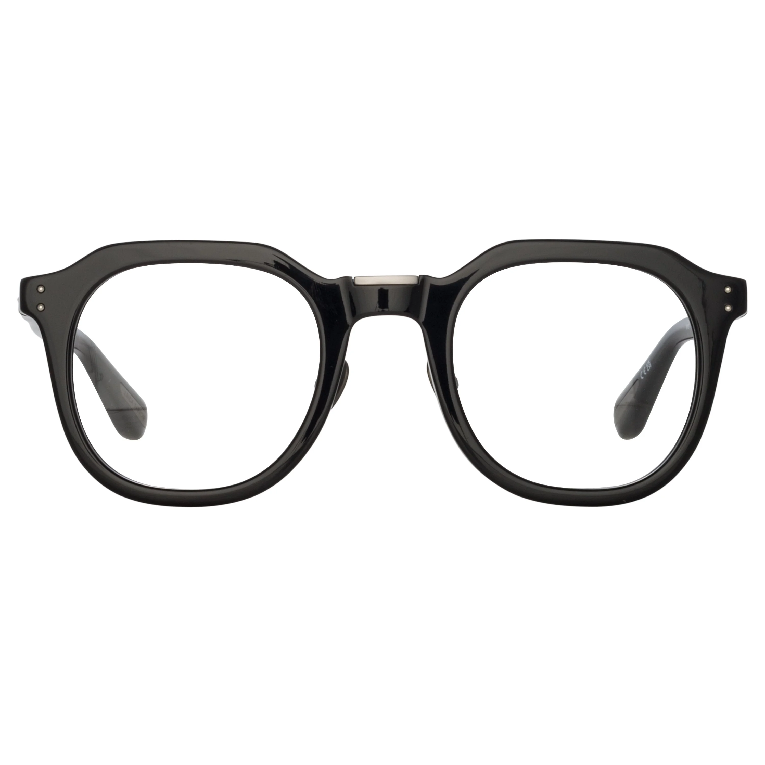 FLETCHER ANGULAR OPTICAL FRAME IN BLACK AND NICKEL - 1