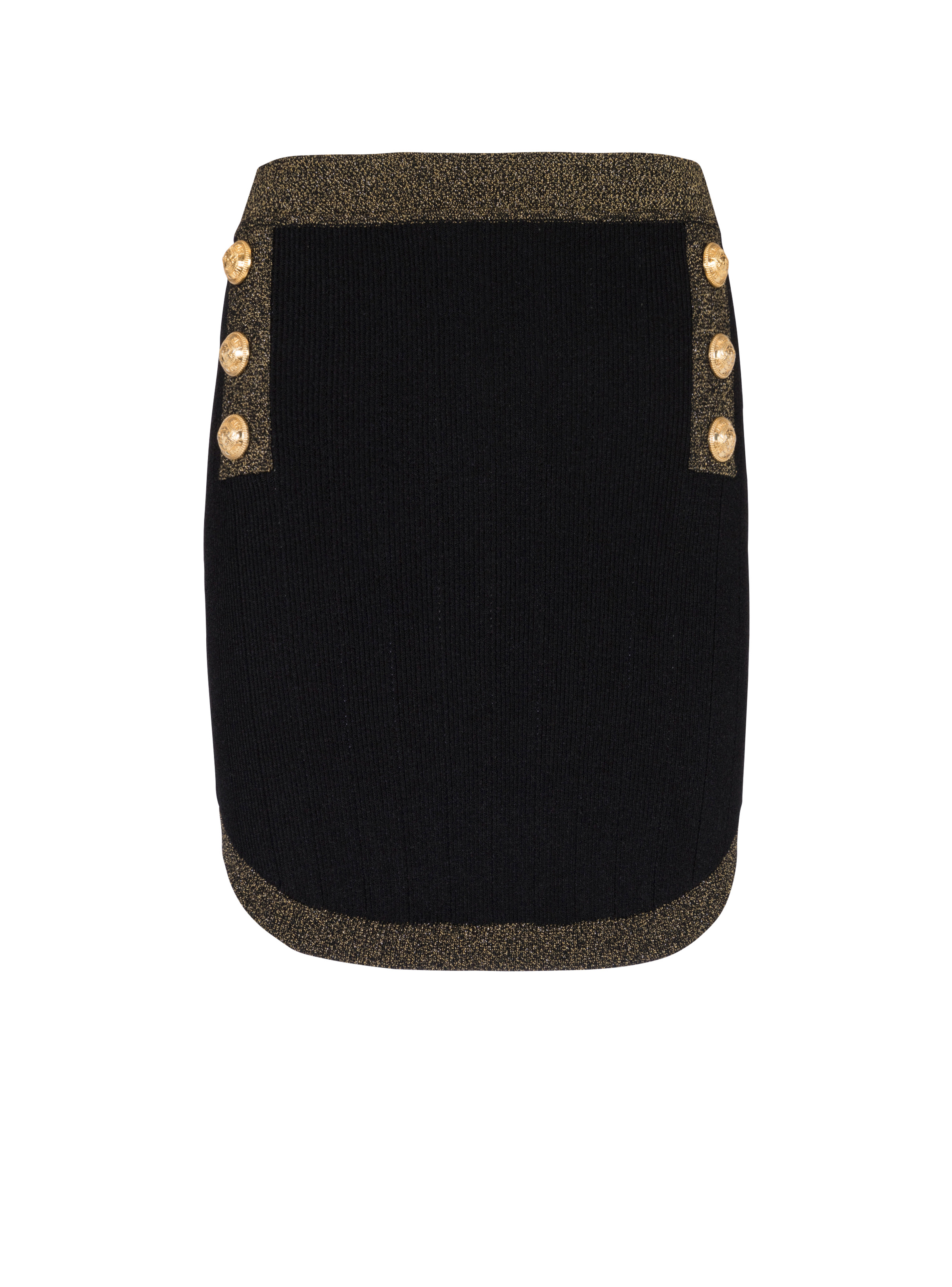 Short knit skirt with gold trim - 1