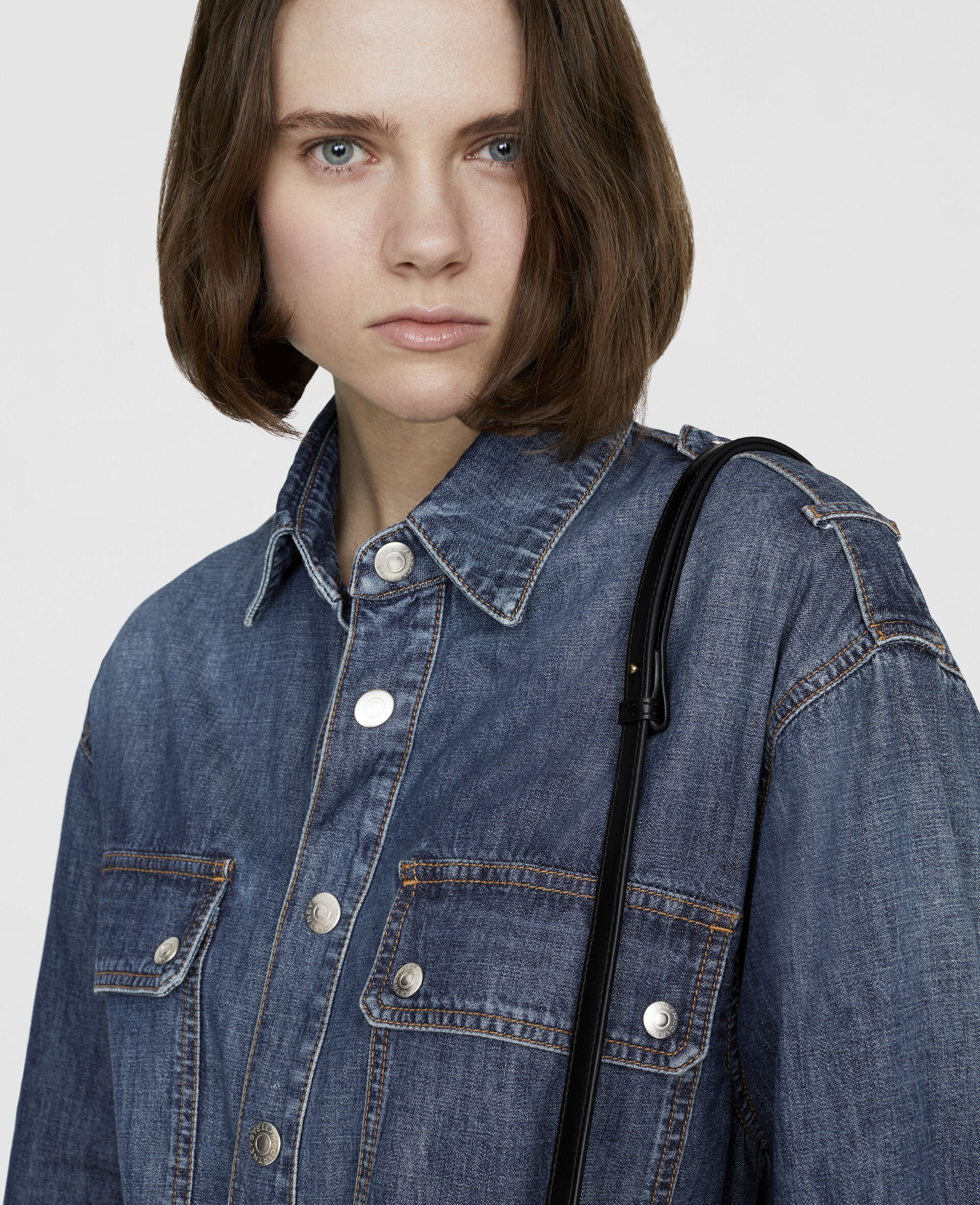Denim Midi Shirt Dress - 4