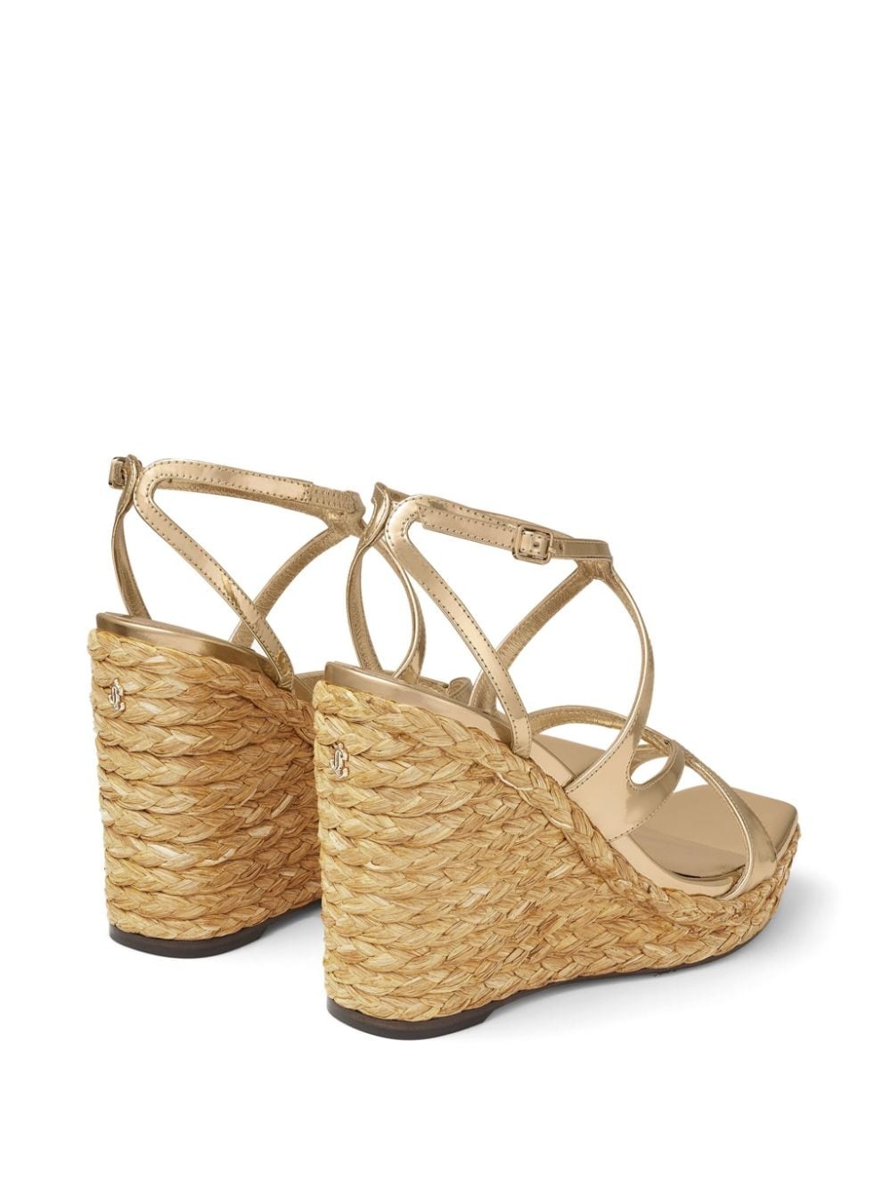 110mm Ayla raffia wedged sandals - 3