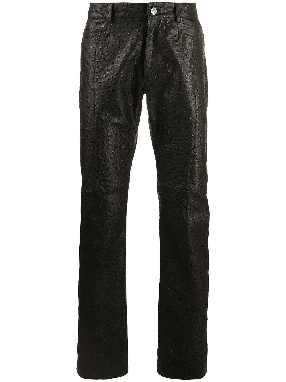 textured straight trousers - 1