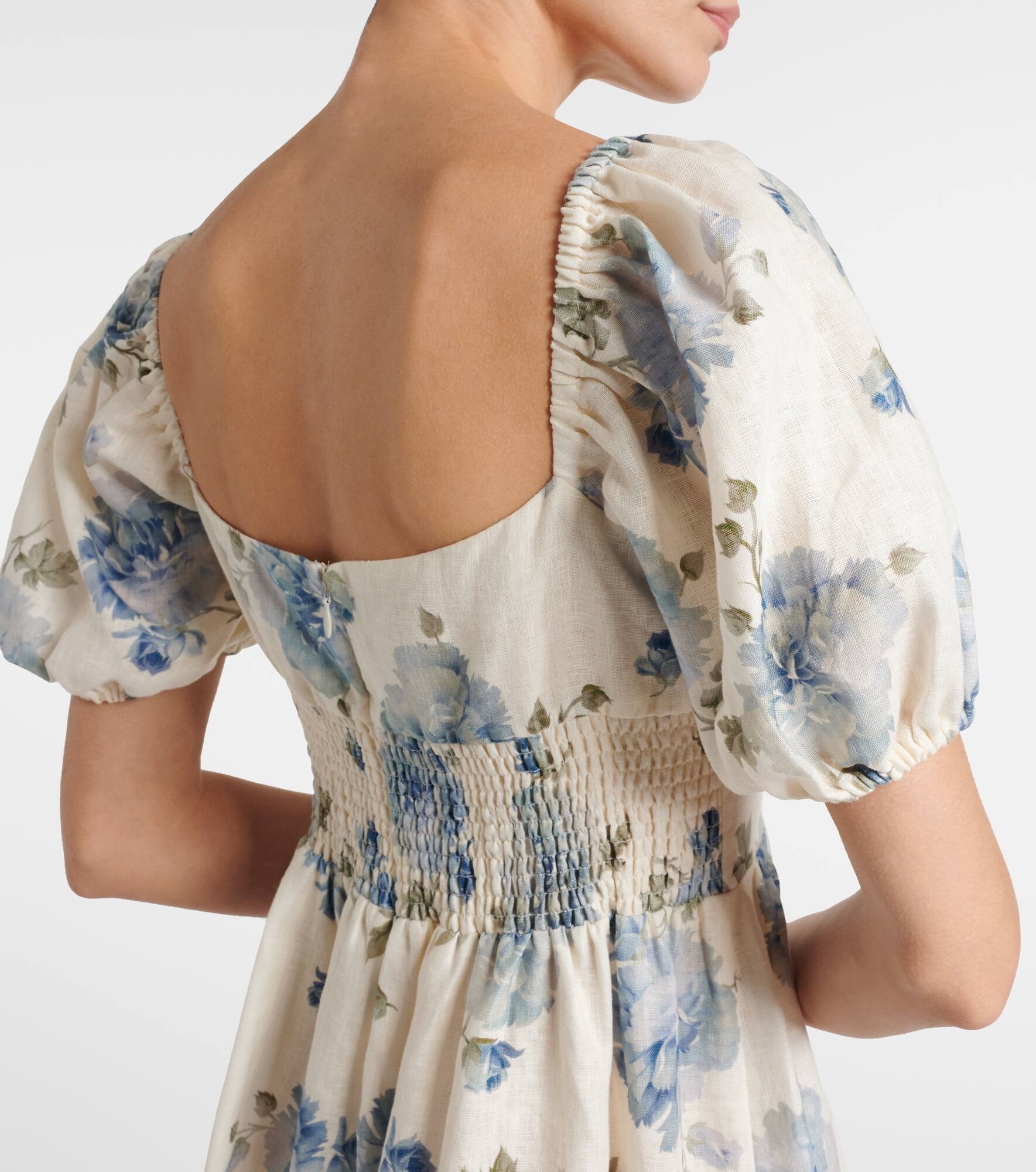 Dalia floral linen midi dress - 5