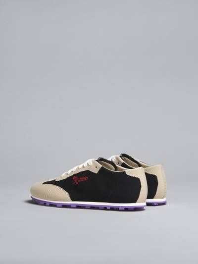 Marni BLACK AND BEIGE STRETCH JACQUARD PEBBLE SNEAKER outlook