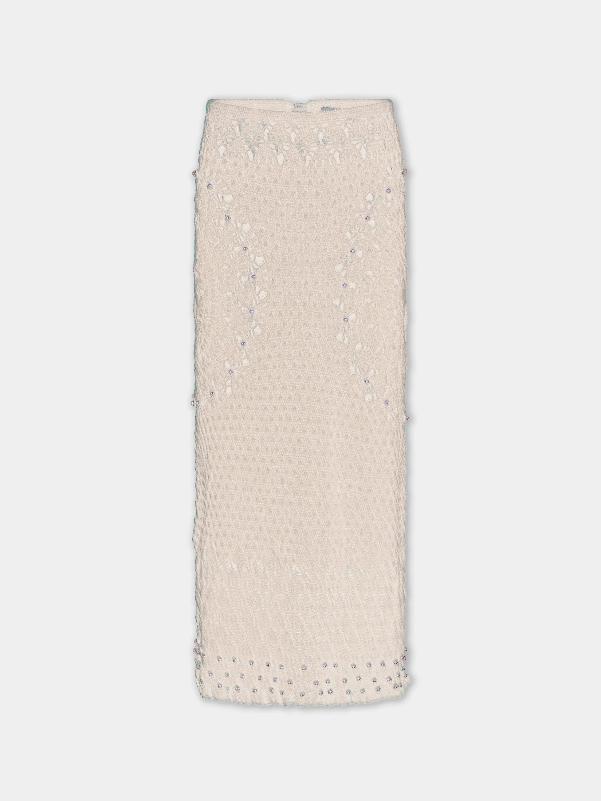 HANDMADE MIDI SKIRT IN ECRU CROCHET - 1