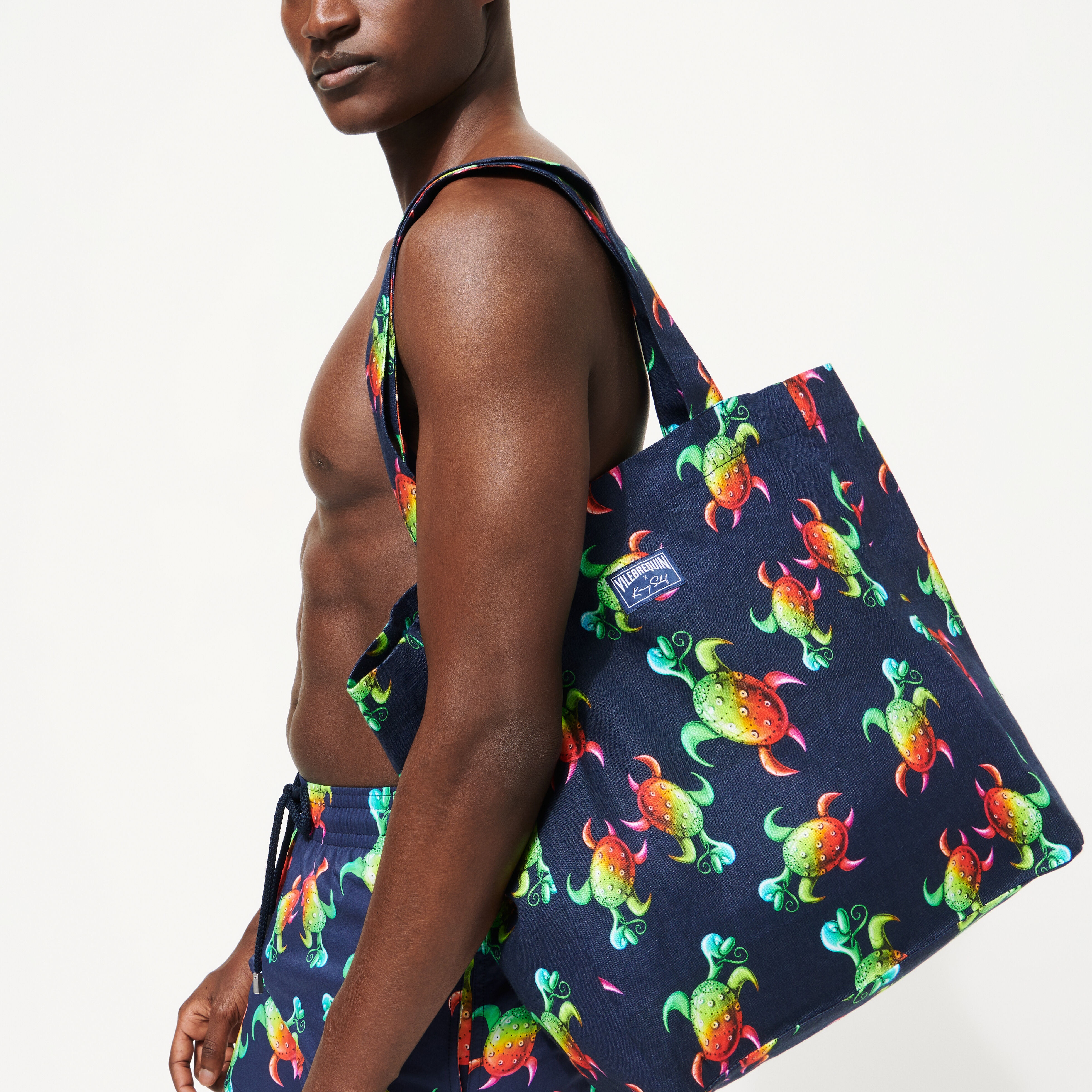 Tote bag Tortues Rainbow Multicolor - Vilebrequin x Kenny Scharf - 4