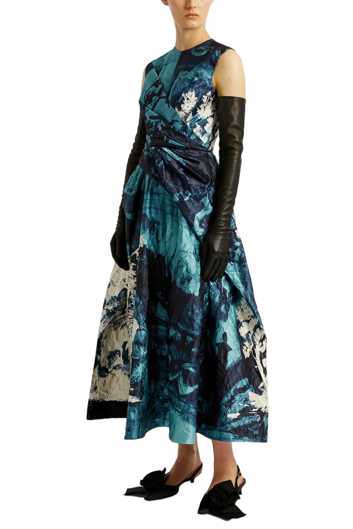 SLEEVELESS DRAPED MIDI DRESS - 2