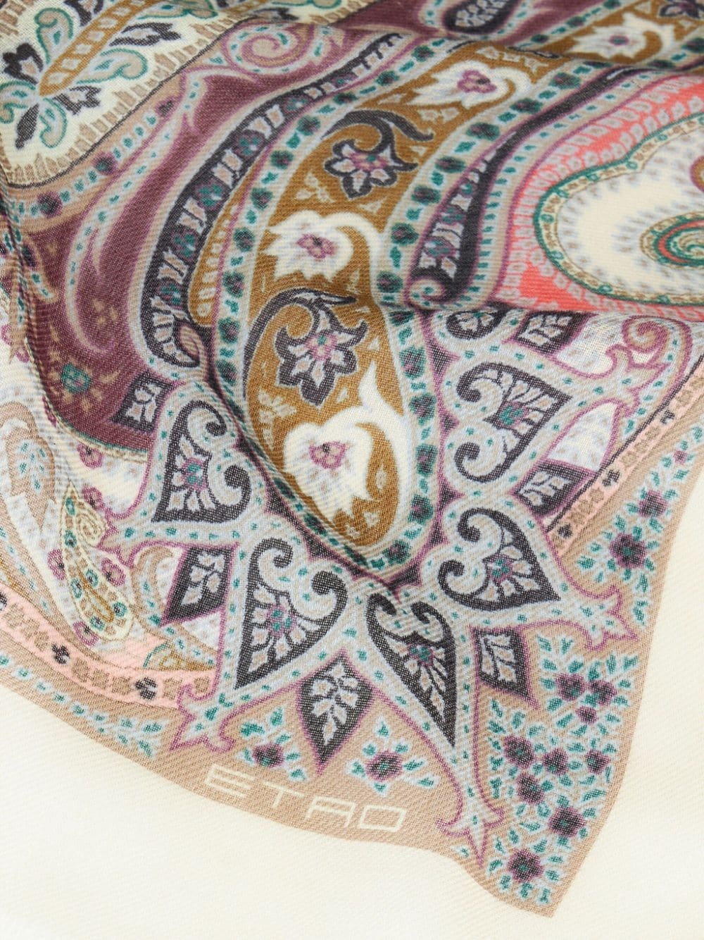 paisley-print cashmere scarf - 4