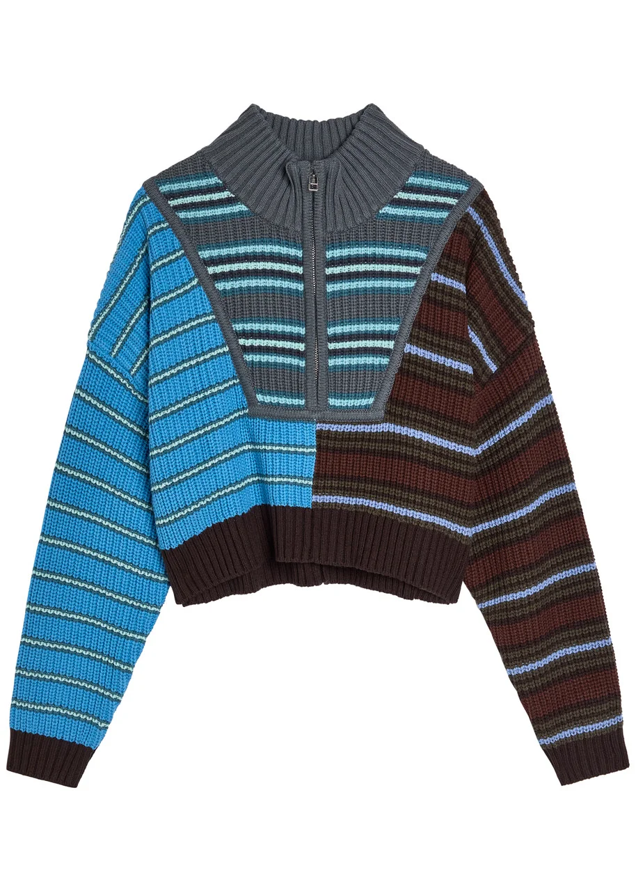 Staud Hampton Striped Cotton-blend Jumper - 1