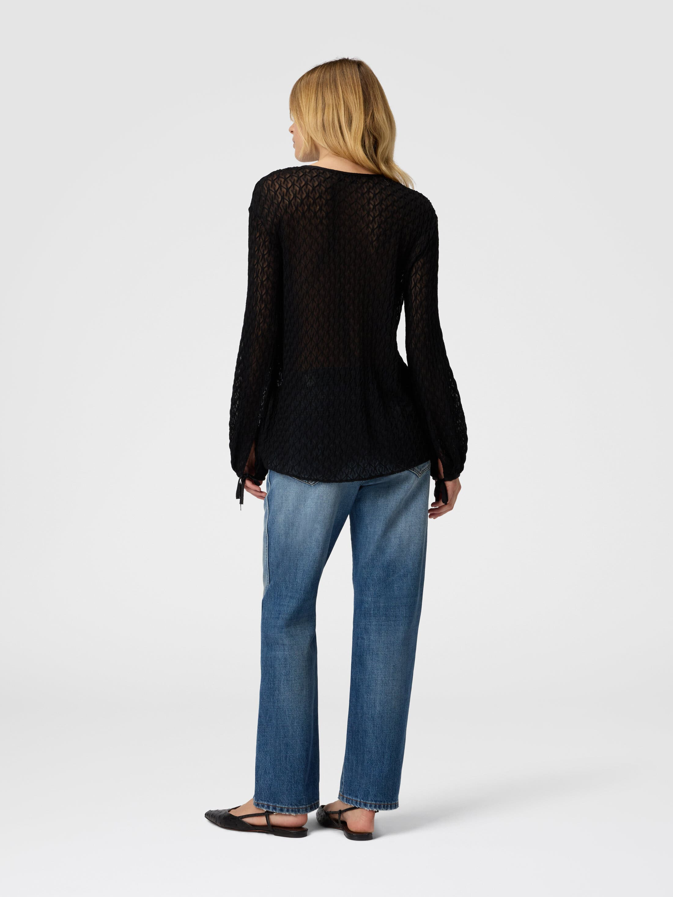 Missoni Crew Neck Blouse In Wool Blend in Black at Nordstrom - 2