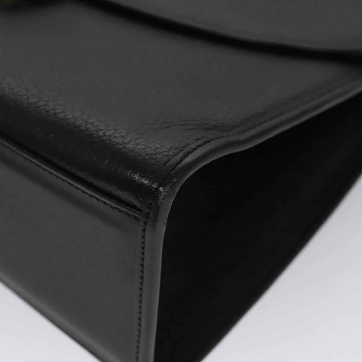 Burberry Hand Bag Leather Black Silver - 14