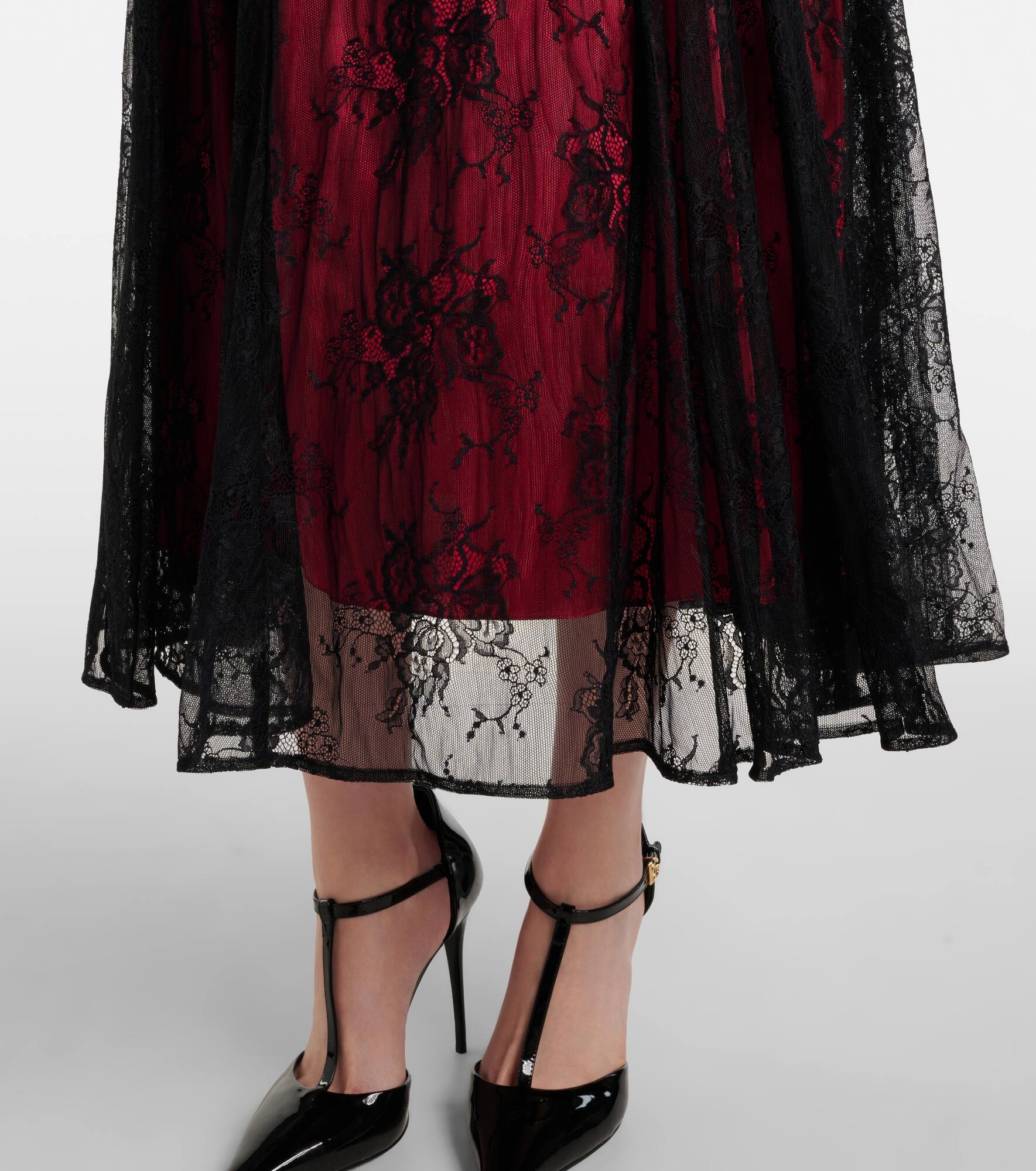 Floral lace midi dress - 6