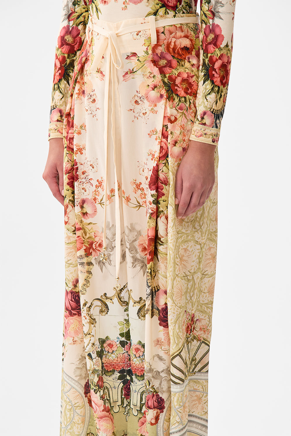 SOFT WIDE LEG PANT WITH TIE DETAIL - 5