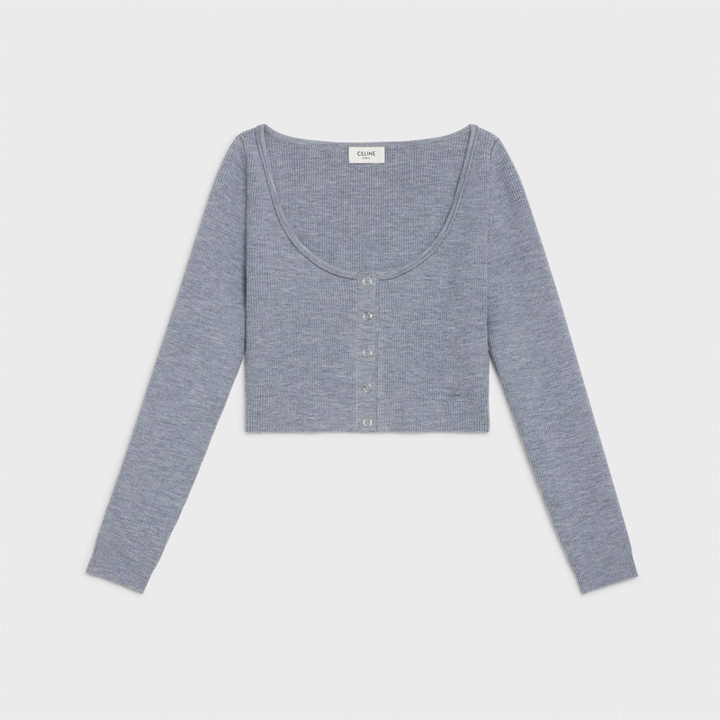 “TRIOMPHE” CROP TOP IN FINE RIBBED WOOL 1