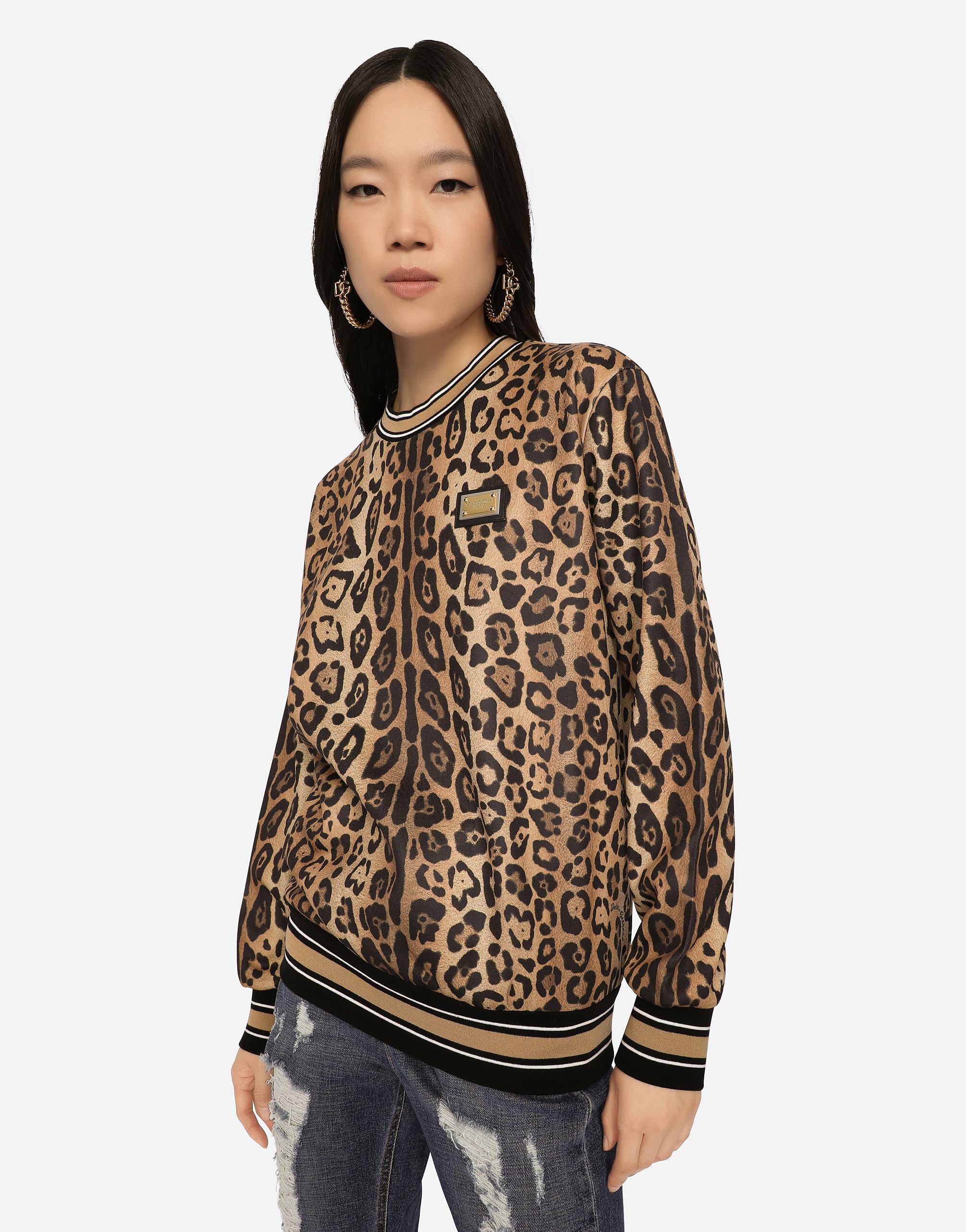 Leopard-print jersey sweatshirt - 2